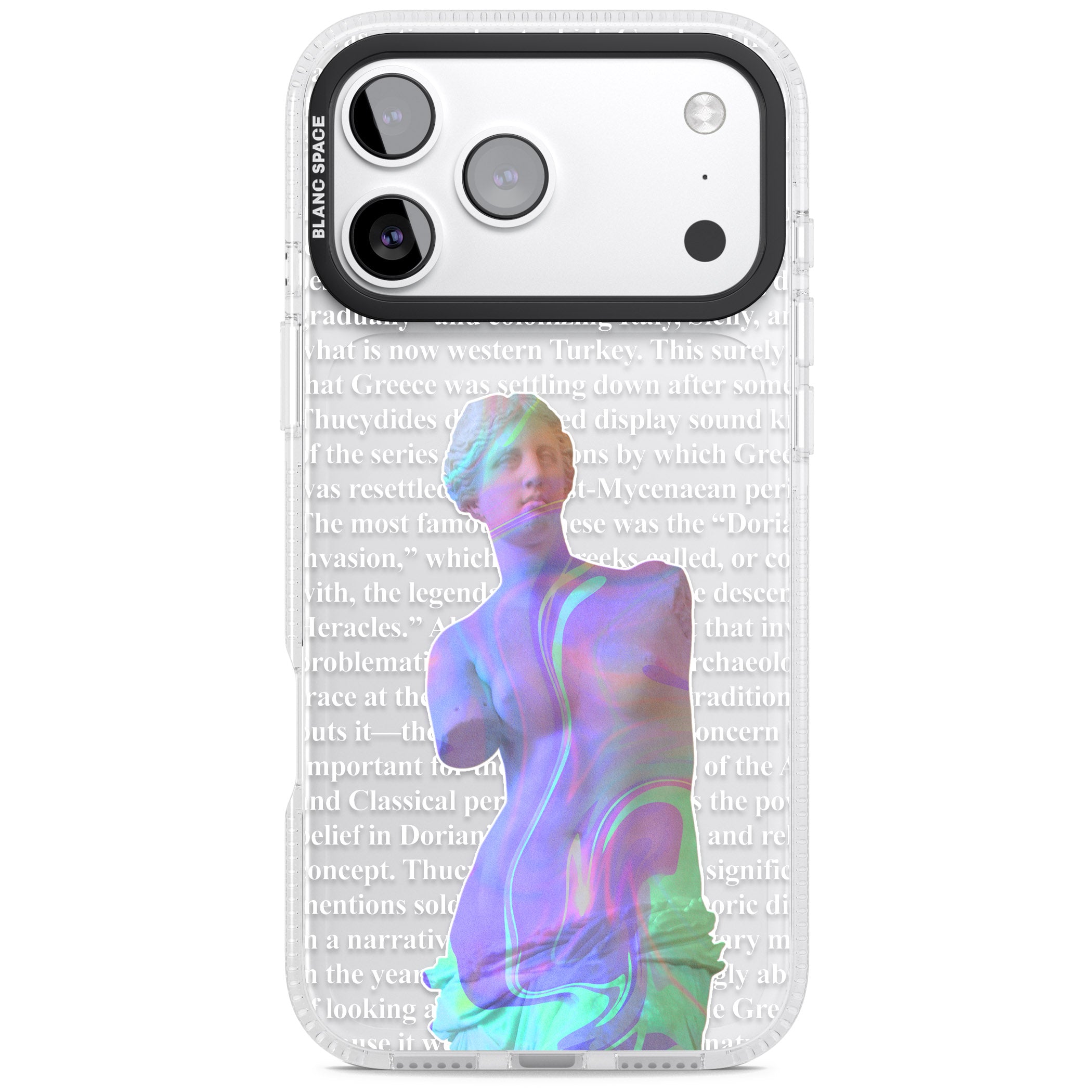 Iridescent De Milo iPhone 17 Pro Impact Air Clear Phone Case