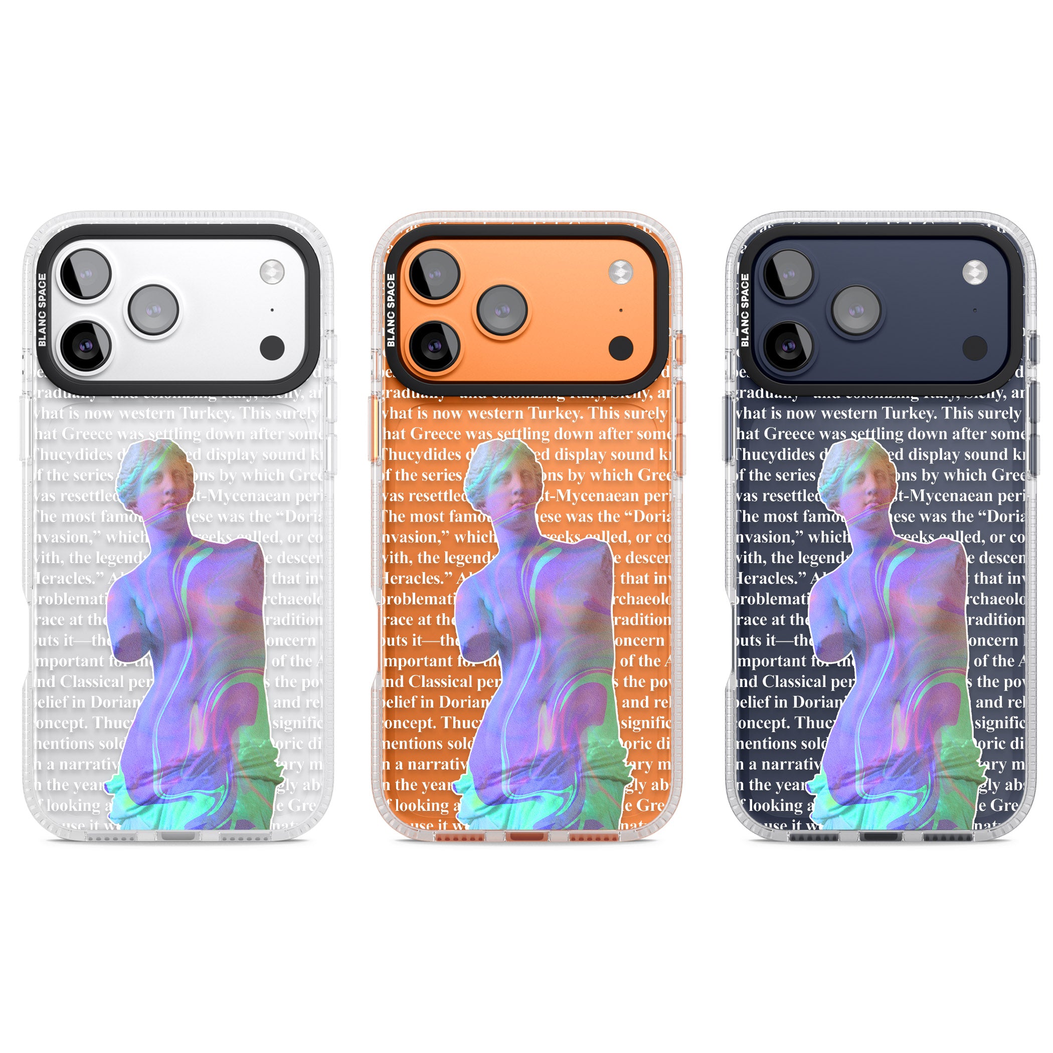 Iridescent De Milo iPhone 17 Pro Impact Air Clear Phone Case APT Impact Protection