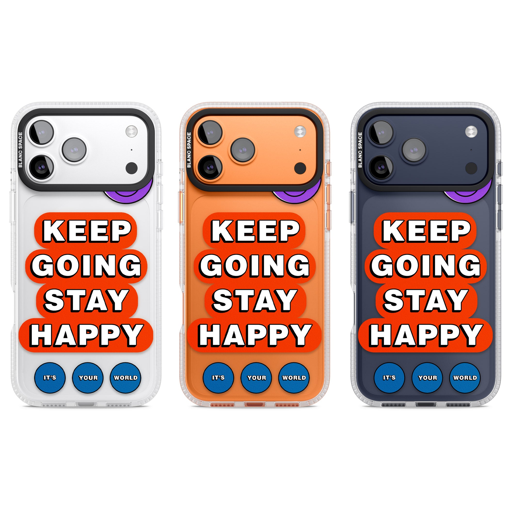 Keep Going Stay Happy iPhone 17 Pro Impact Air Clear Phone Case APT Impact Protection