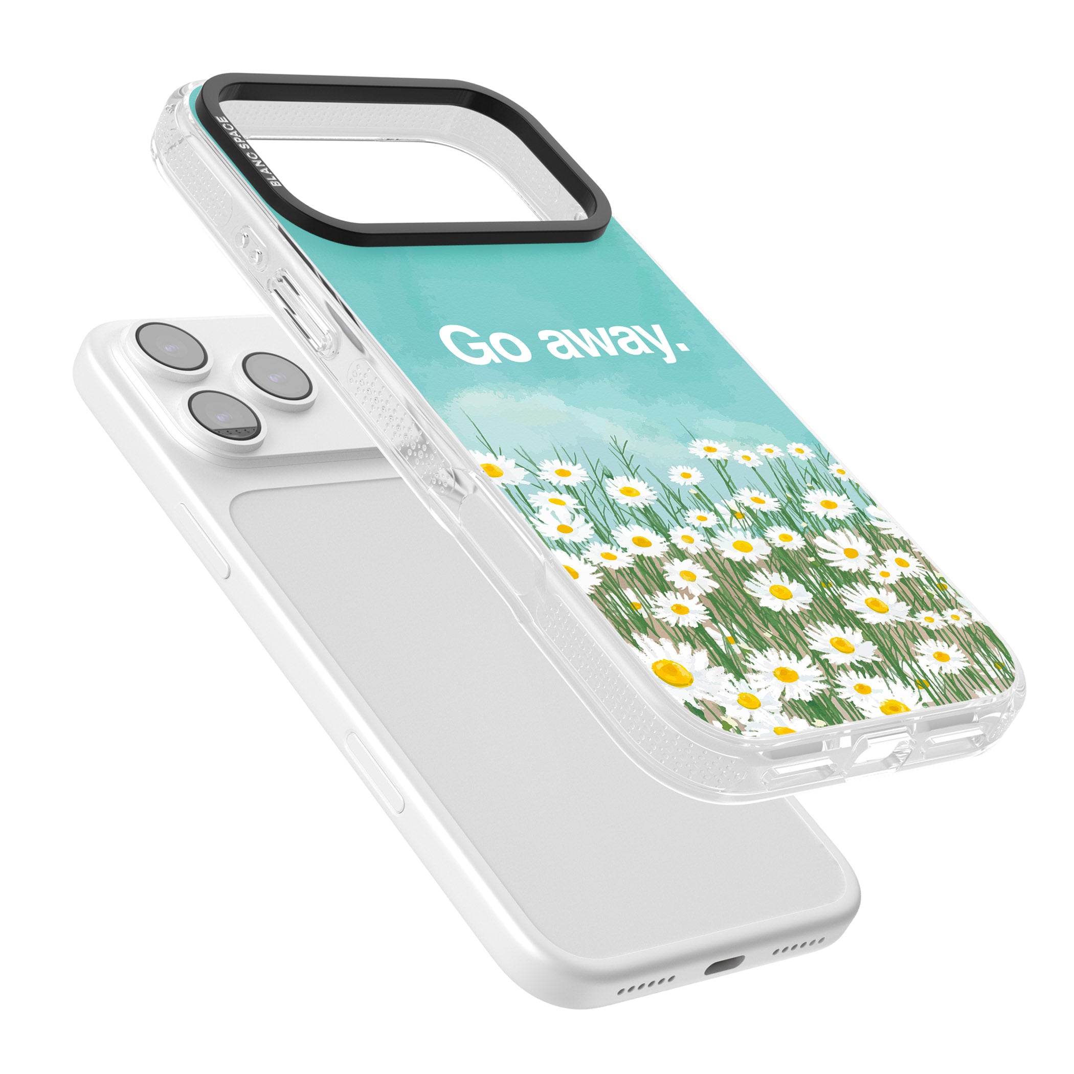 Go Away iPhone 17 Pro Impact Air Clear Phone Case Colours
