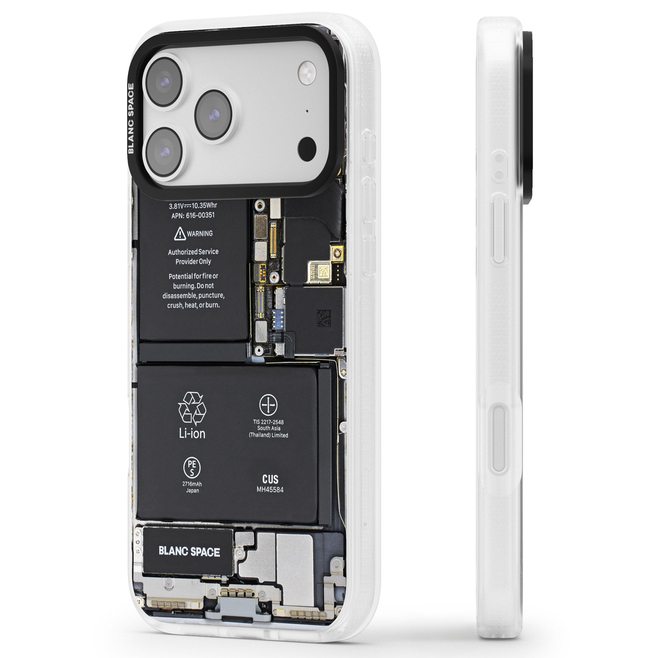 Circuit Board Standard iPhone 17 Pro Impact Air Clear Phone Case Side Profile