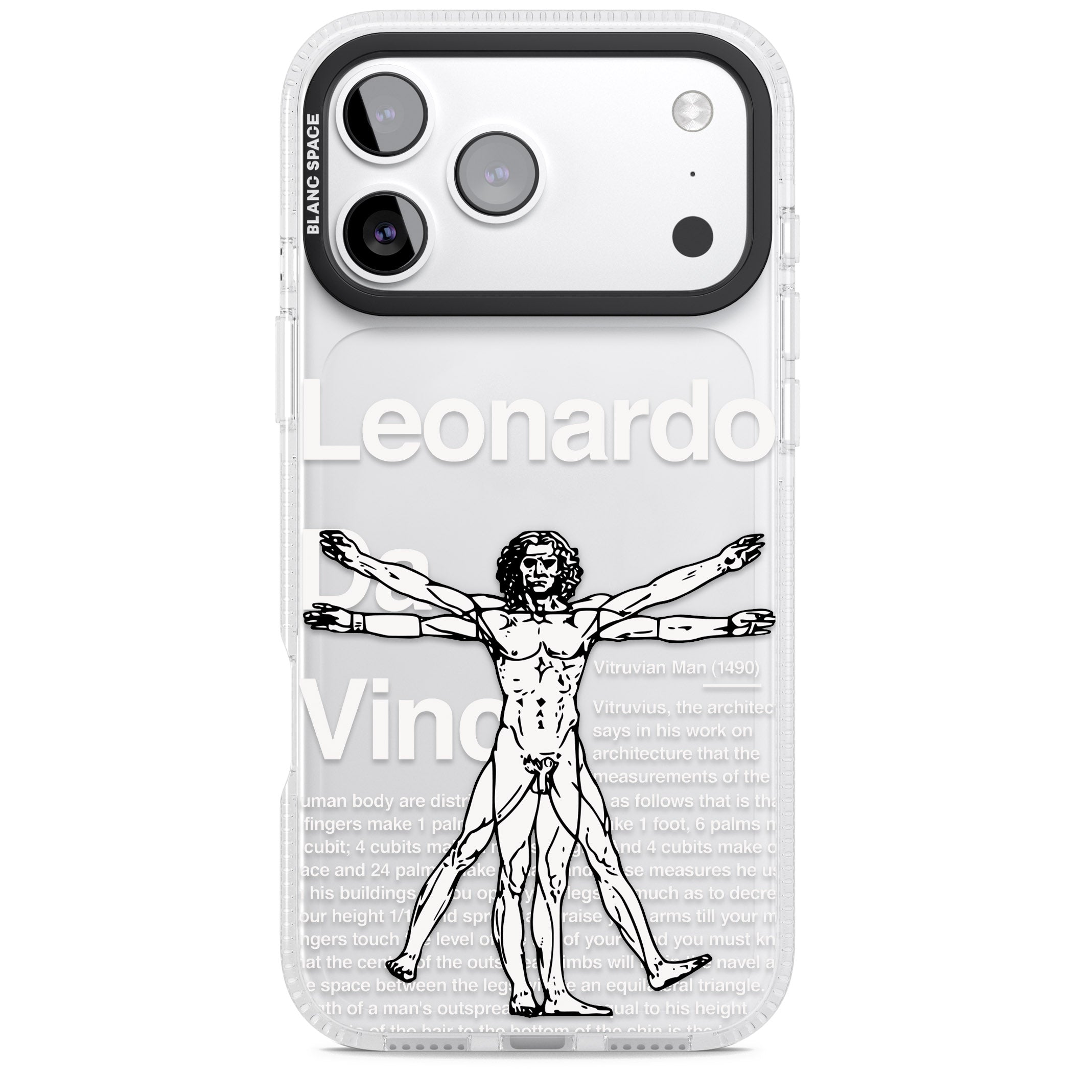 Vitruvian Man iPhone 17 Pro Impact Air Clear Phone Case