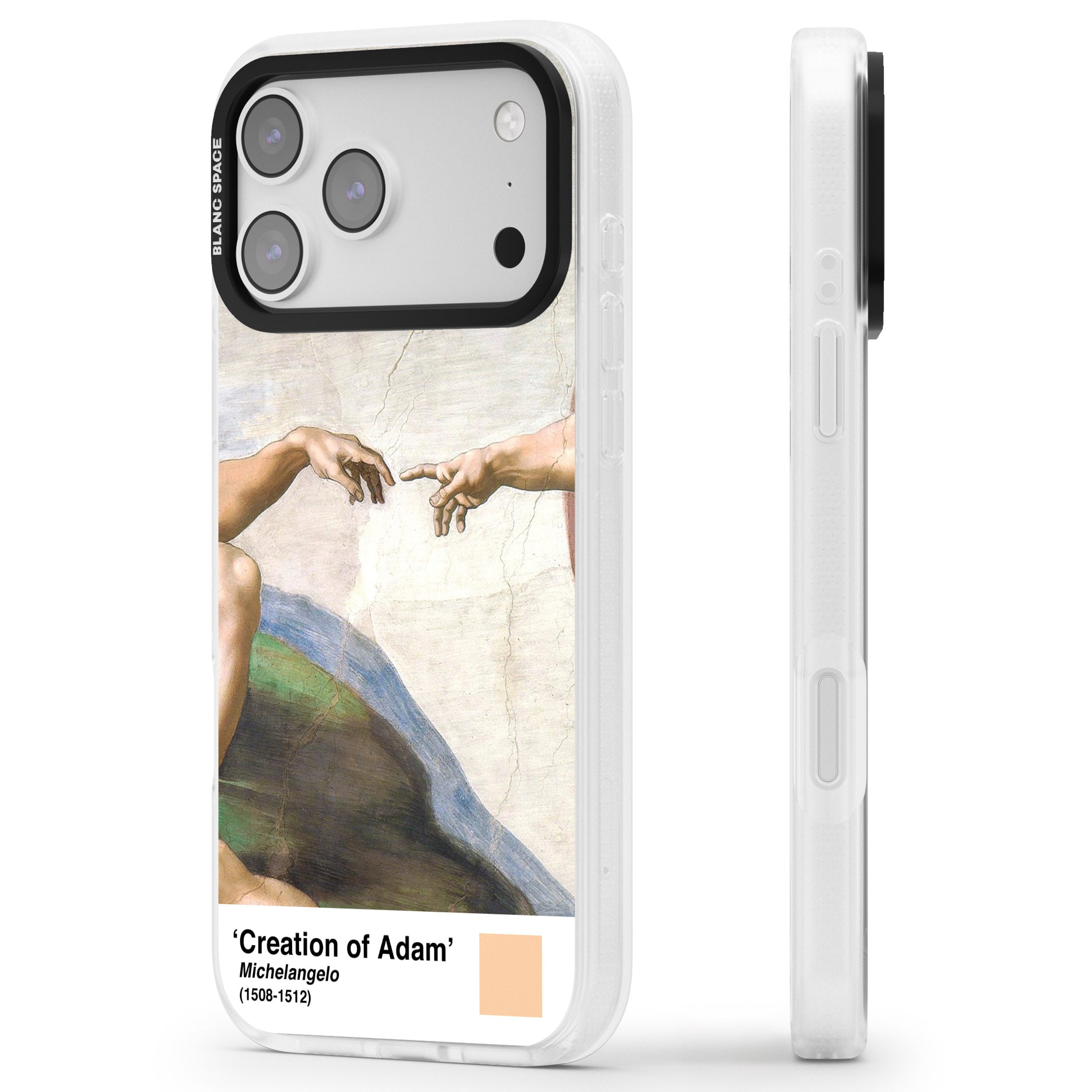 Creation Of Adam iPhone 17 Pro Max Impact Air Clear Phone Case Side Profile