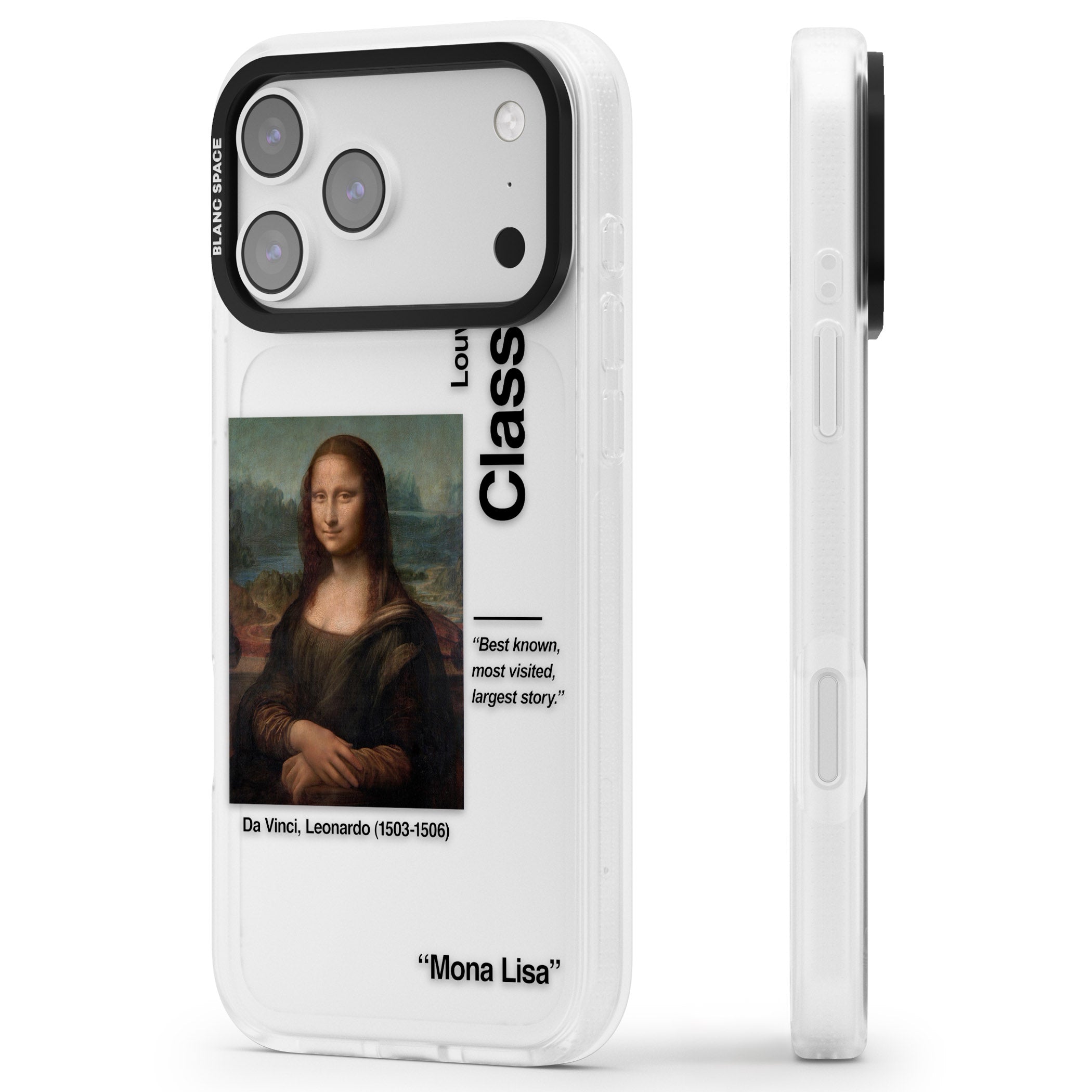 Mona Lisa Leonardo Da Vinci iPhone 17 Pro Impact Air Clear Phone Case Side Profile