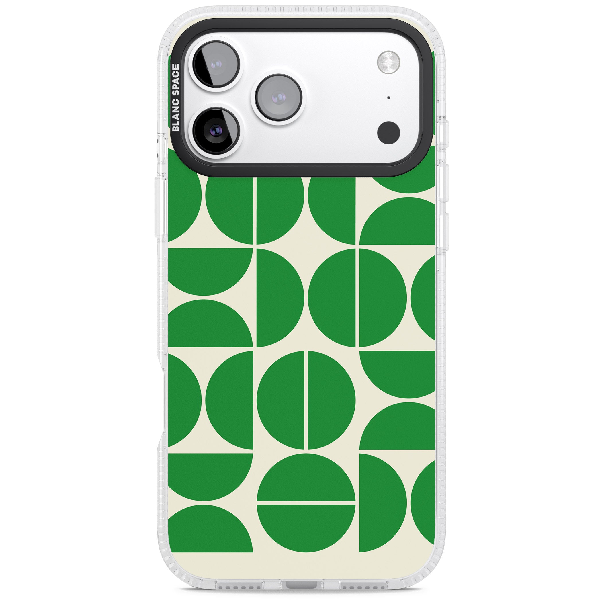 Retro Green Circles iPhone 17 Pro Impact Air Clear Phone Case