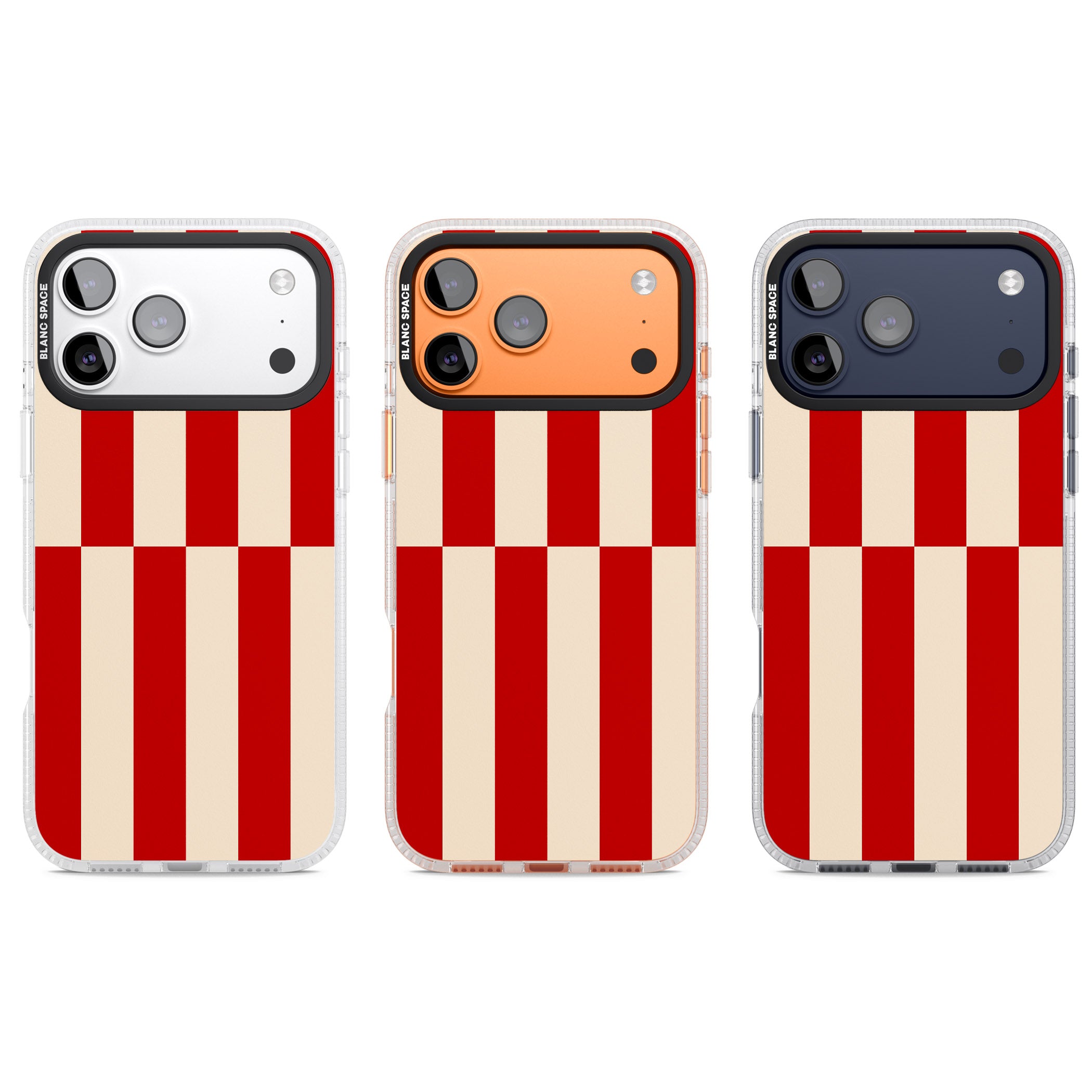 Retro Red Stripes iPhone 17 Pro Impact Air Clear Phone Case APT Impact Protection