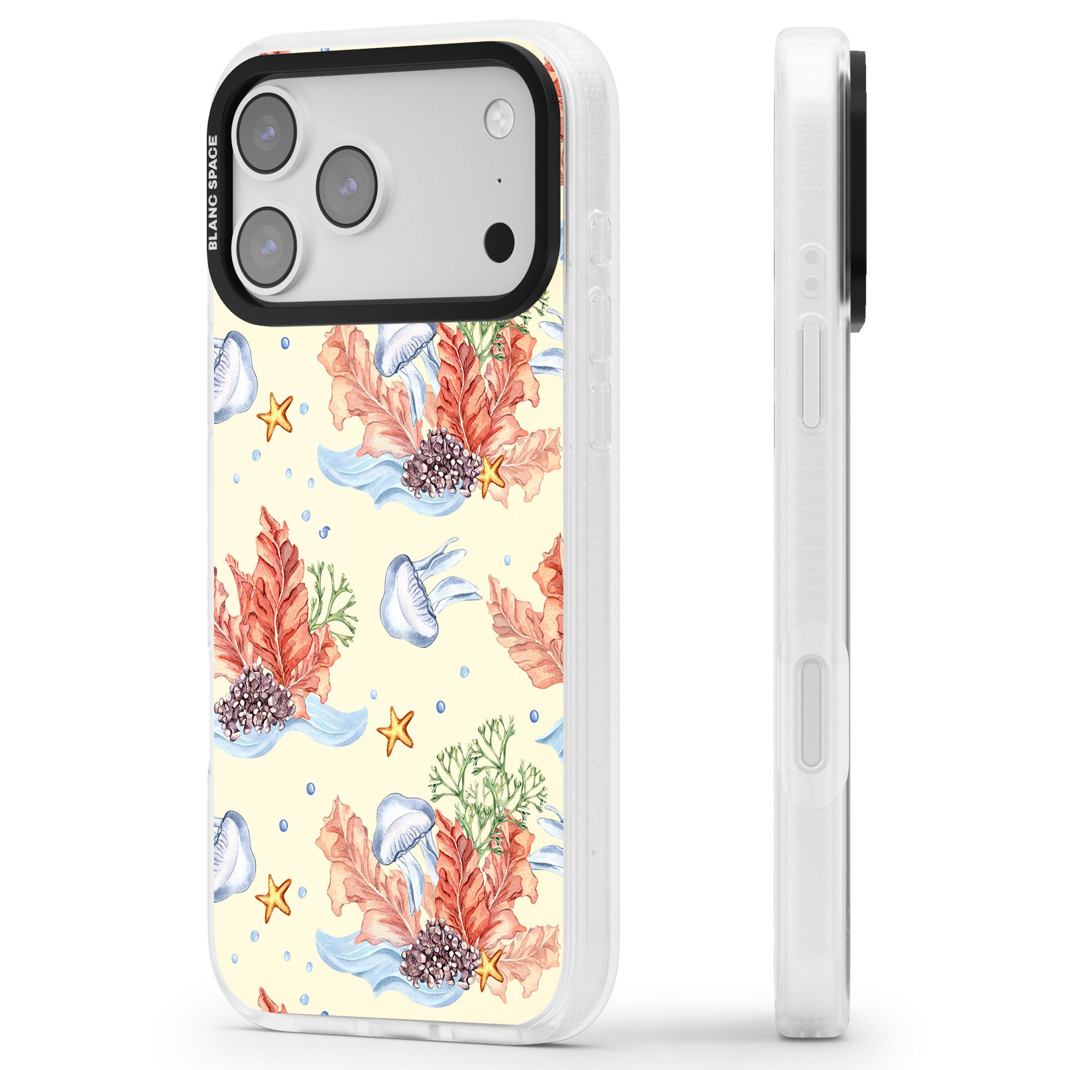 Coral Reef iPhone 17 Pro Impact Air Clear Phone Case Side Profile