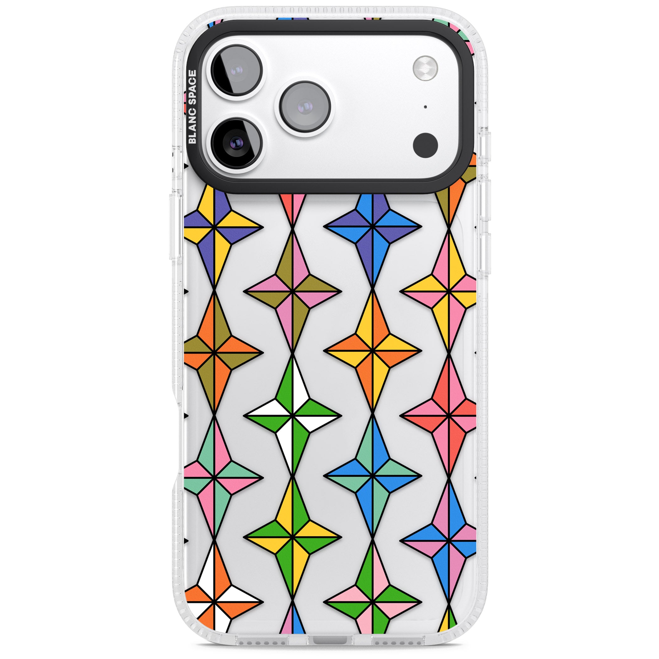 Multi Colour Stars Pattern iPhone 17 Pro Impact Air Clear Phone Case