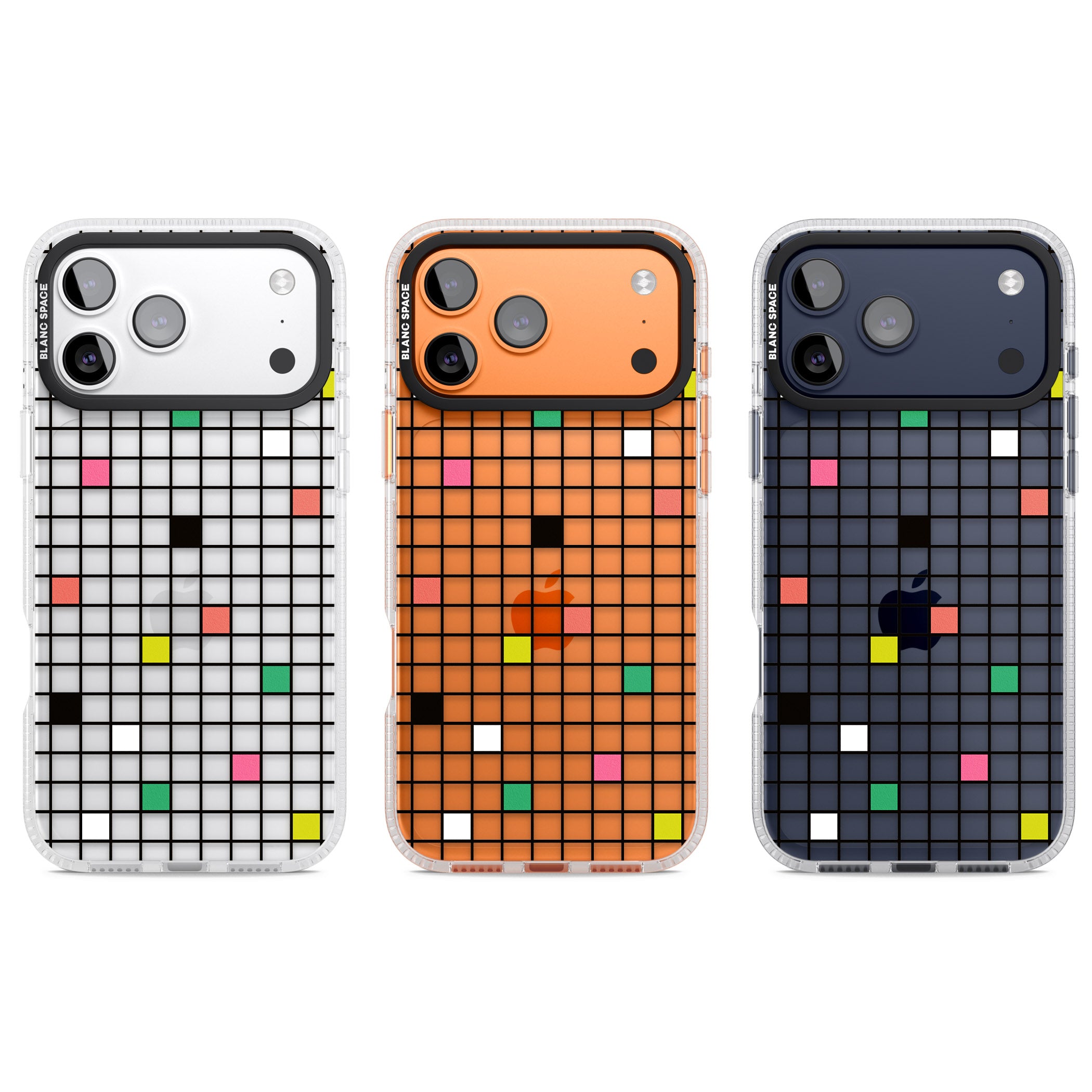 Vibrant Clear Geometric Grid iPhone 17 Pro Impact Air Clear Phone Case APT Impact Protection