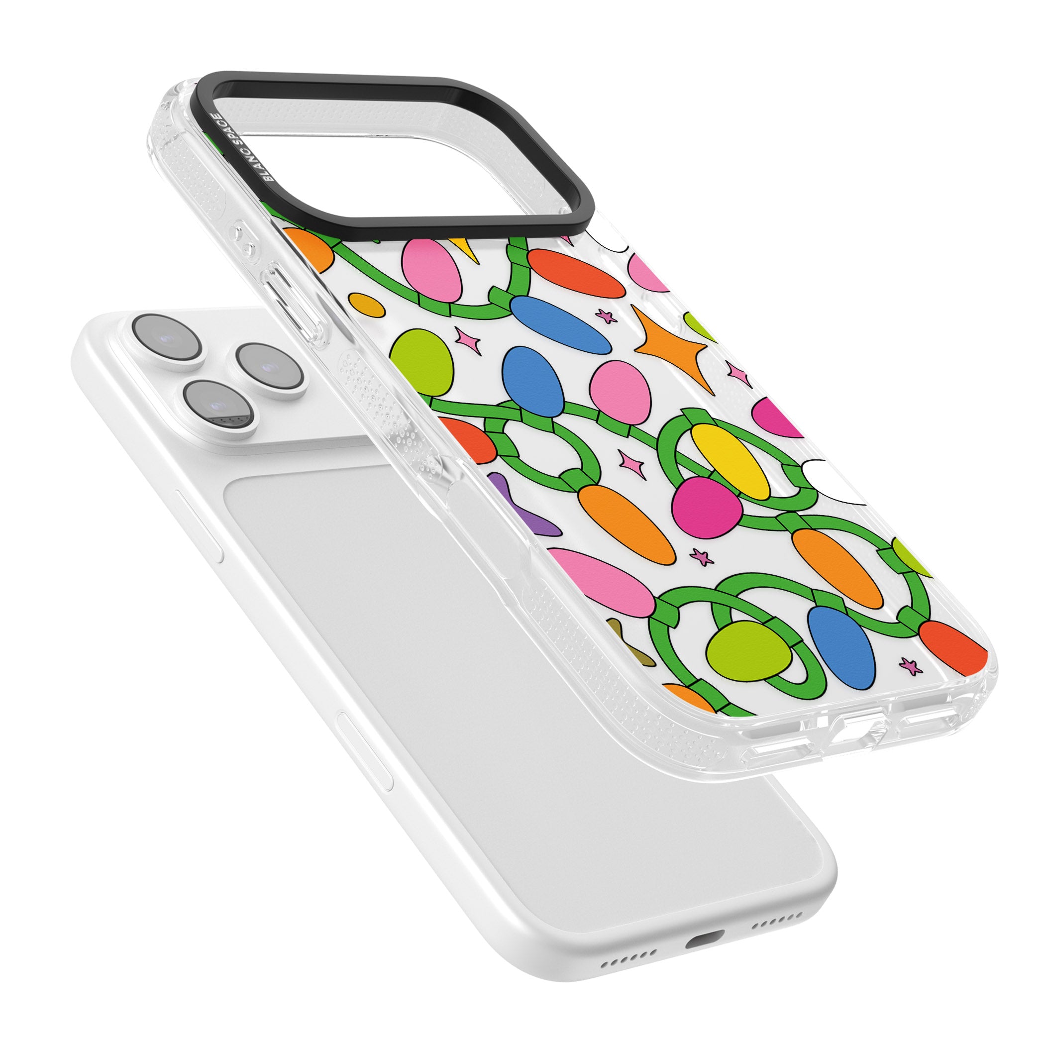 Festive Lights Pattern iPhone 17 Pro Impact Air Clear Phone Case Colours