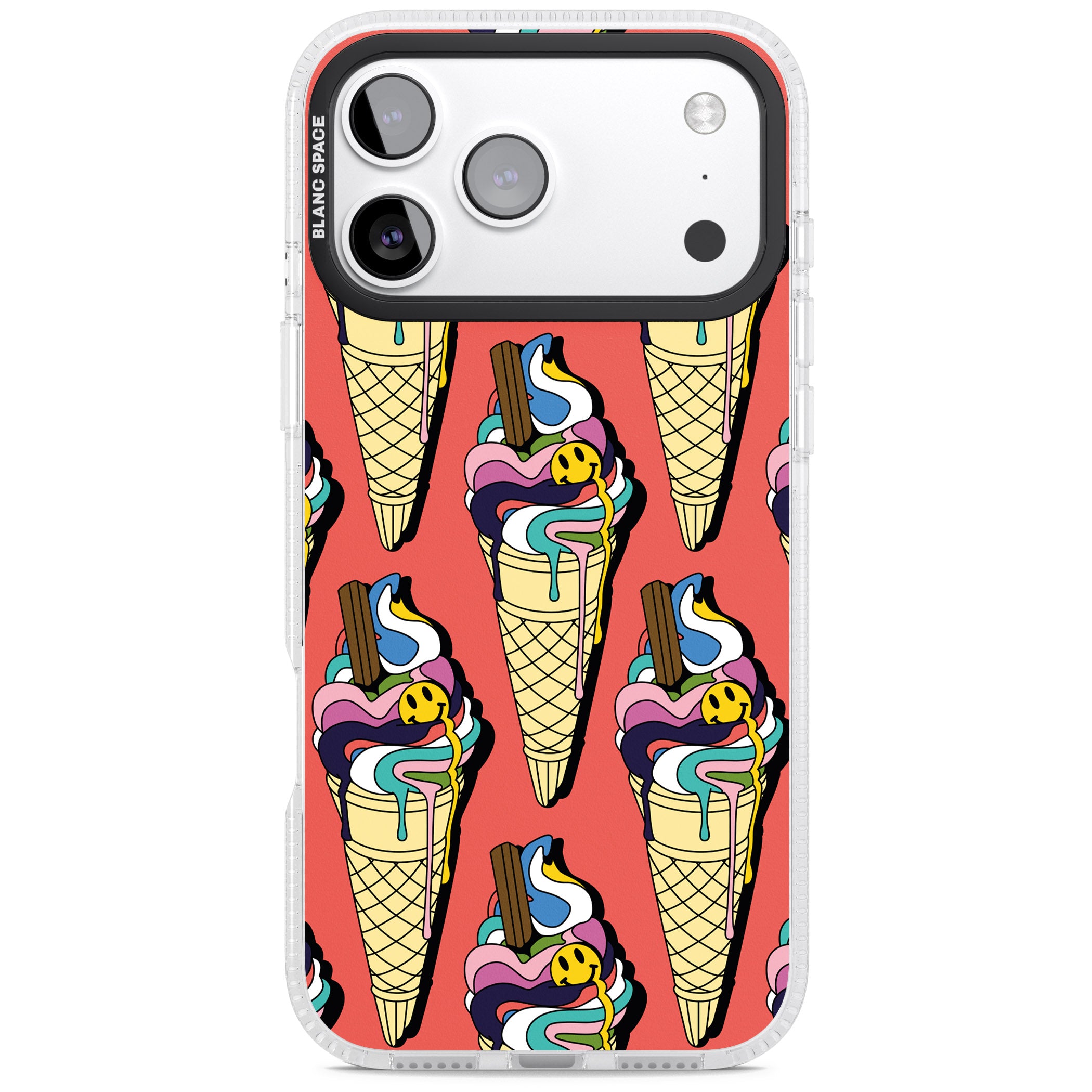 Trip & Drip Ice Cream (Red) iPhone 17 Pro Impact Air Clear Phone Case