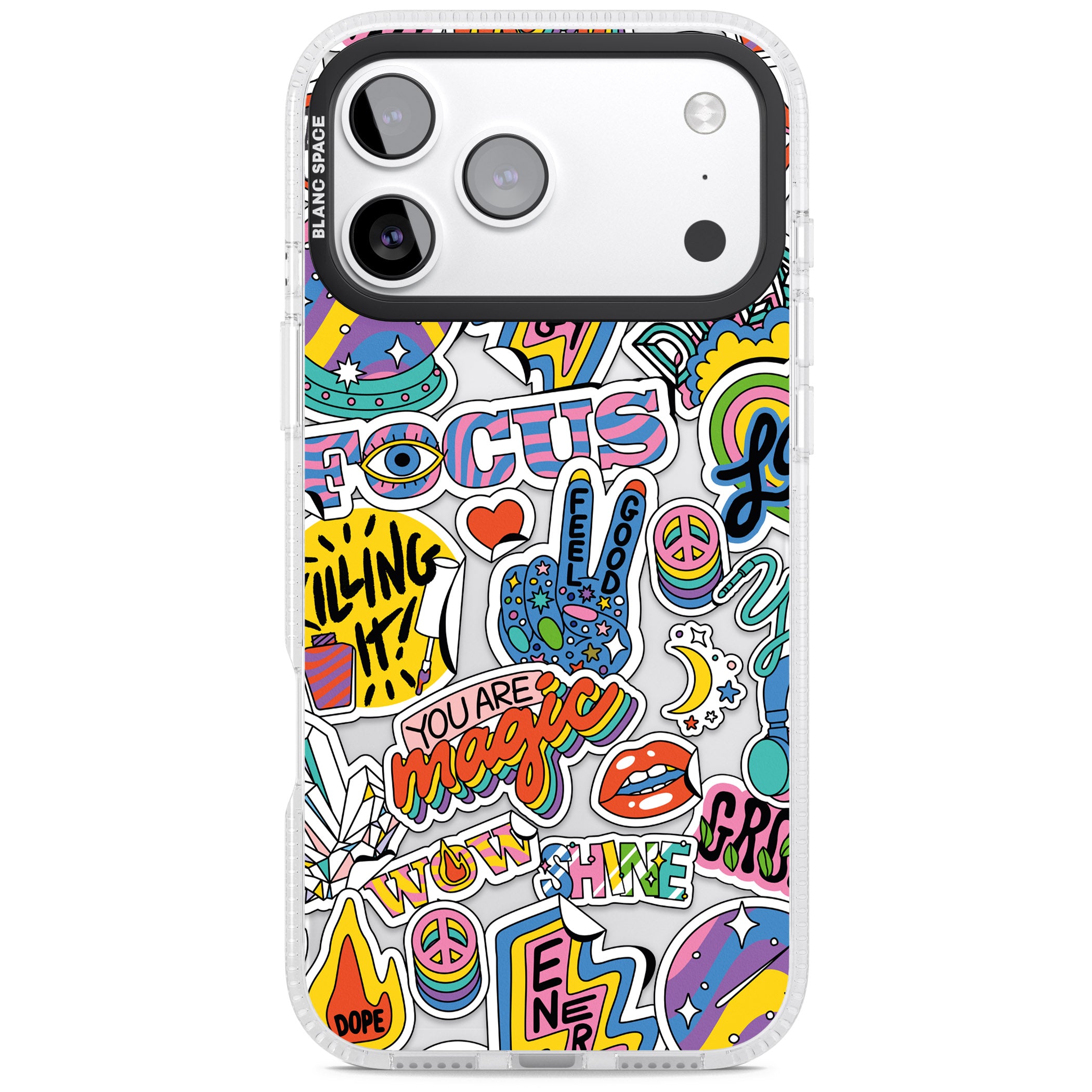 Magic Sticker Collage iPhone 17 Pro Impact Air Clear Phone Case