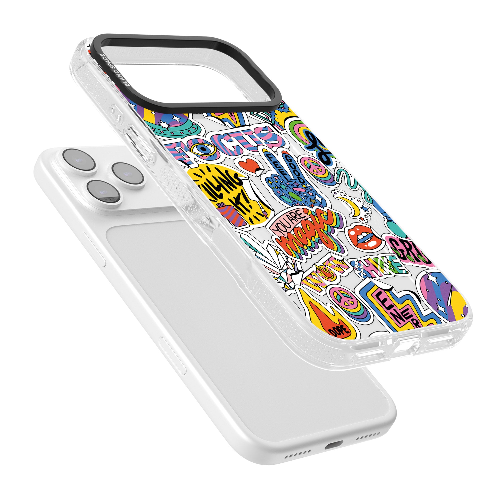 Magic Sticker Collage iPhone 17 Pro Impact Air Clear Phone Case Colours