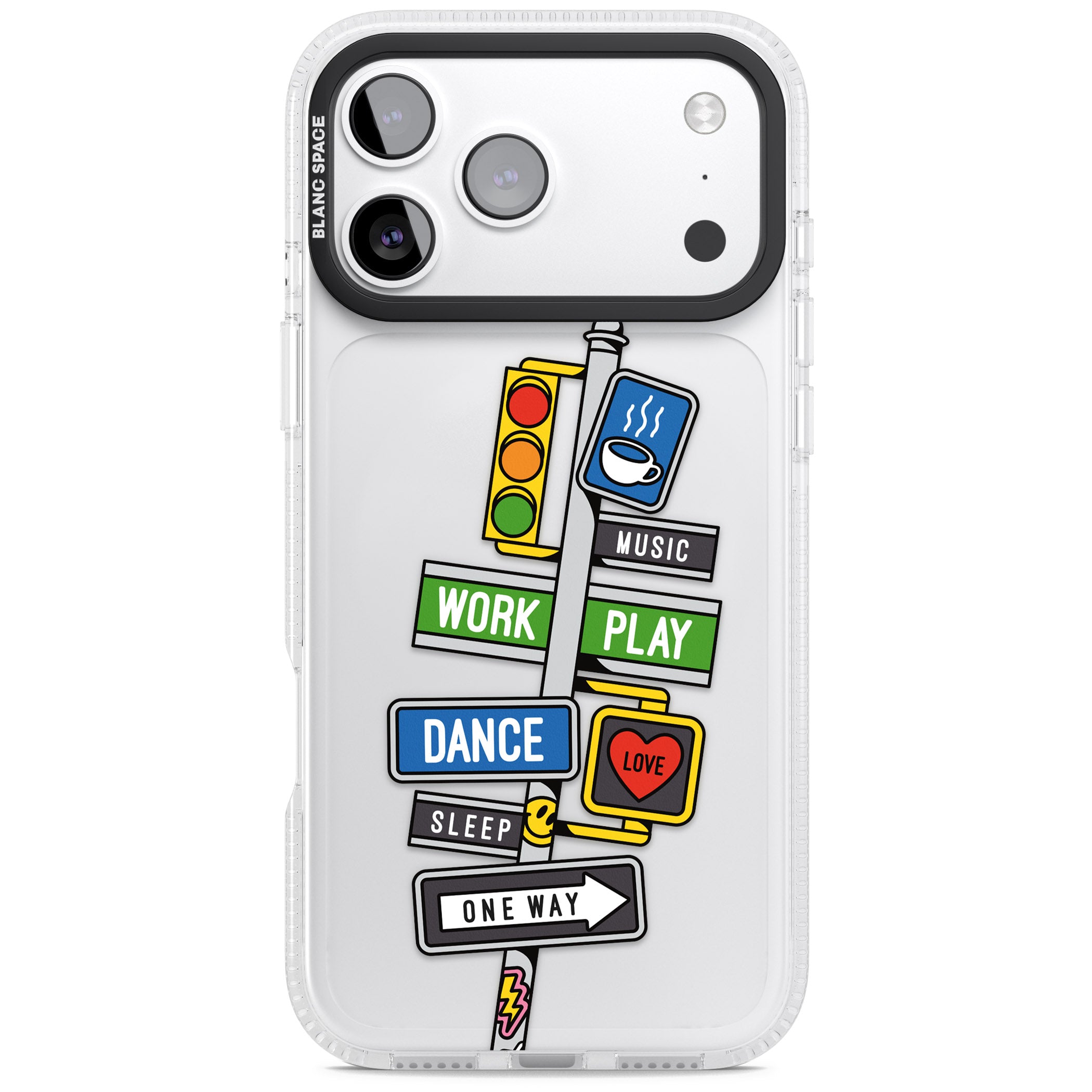 Mood Street Signs iPhone 17 Pro Impact Air Clear Phone Case