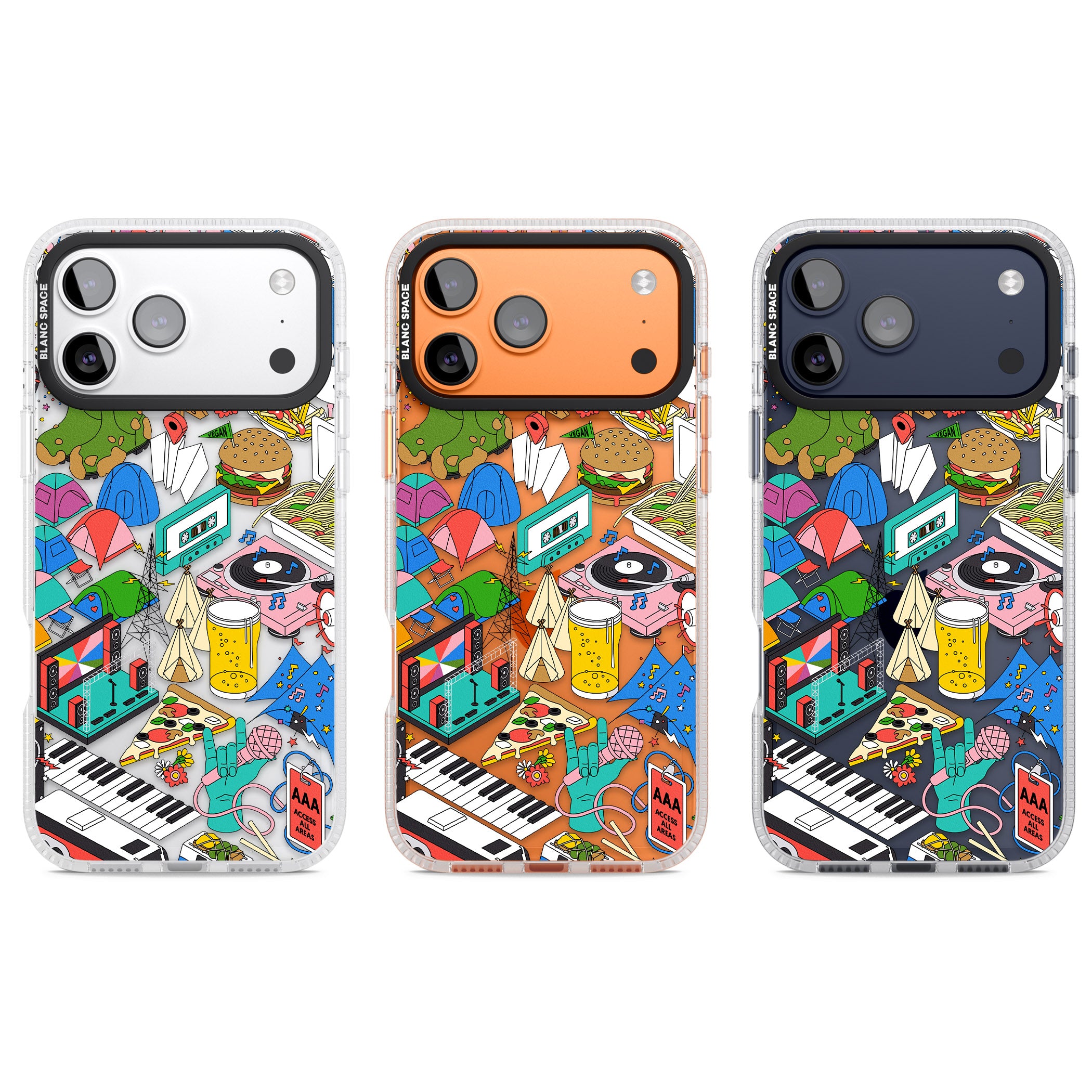 Festival Frenzy iPhone 17 Pro Impact Air Clear Phone Case APT Impact Protection