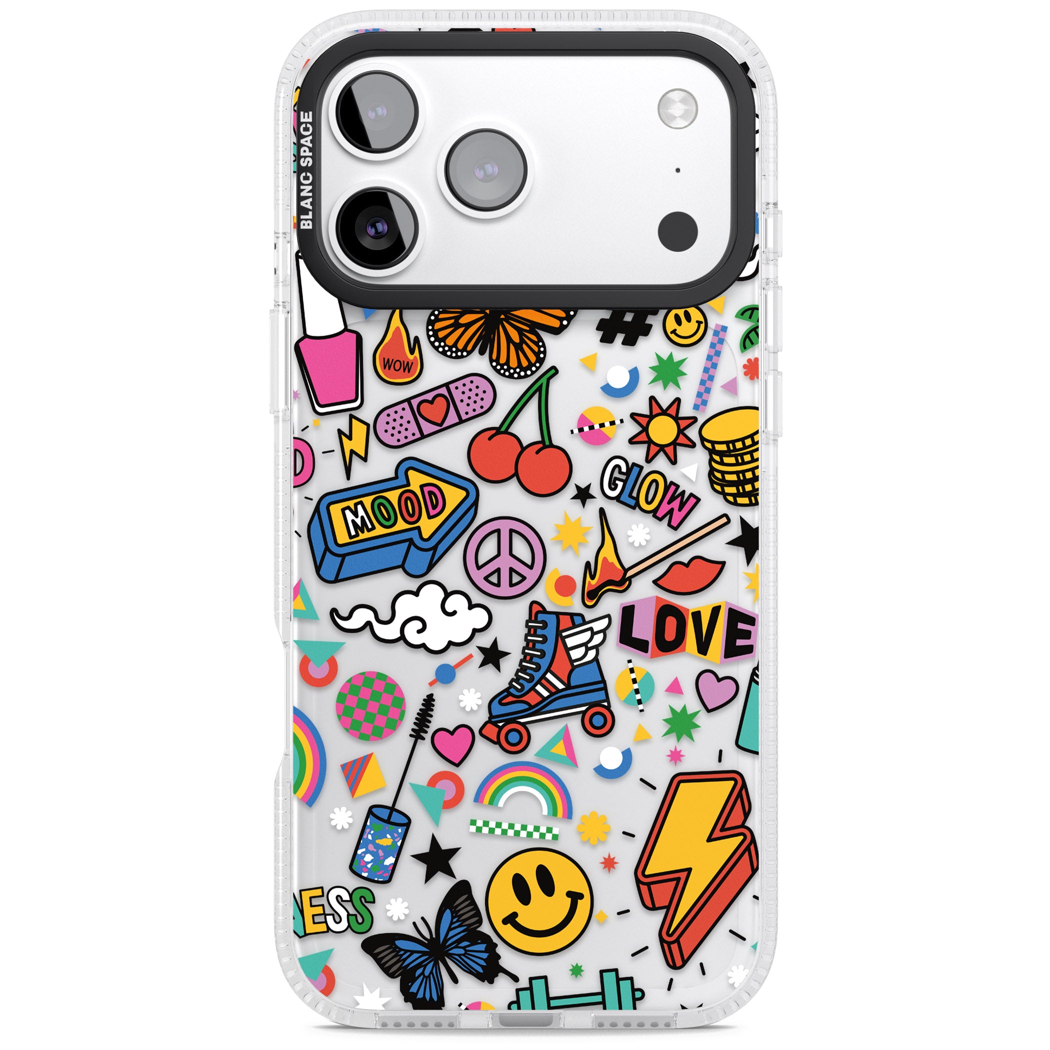 Electric Love iPhone 17 Pro Impact Air Clear Phone Case