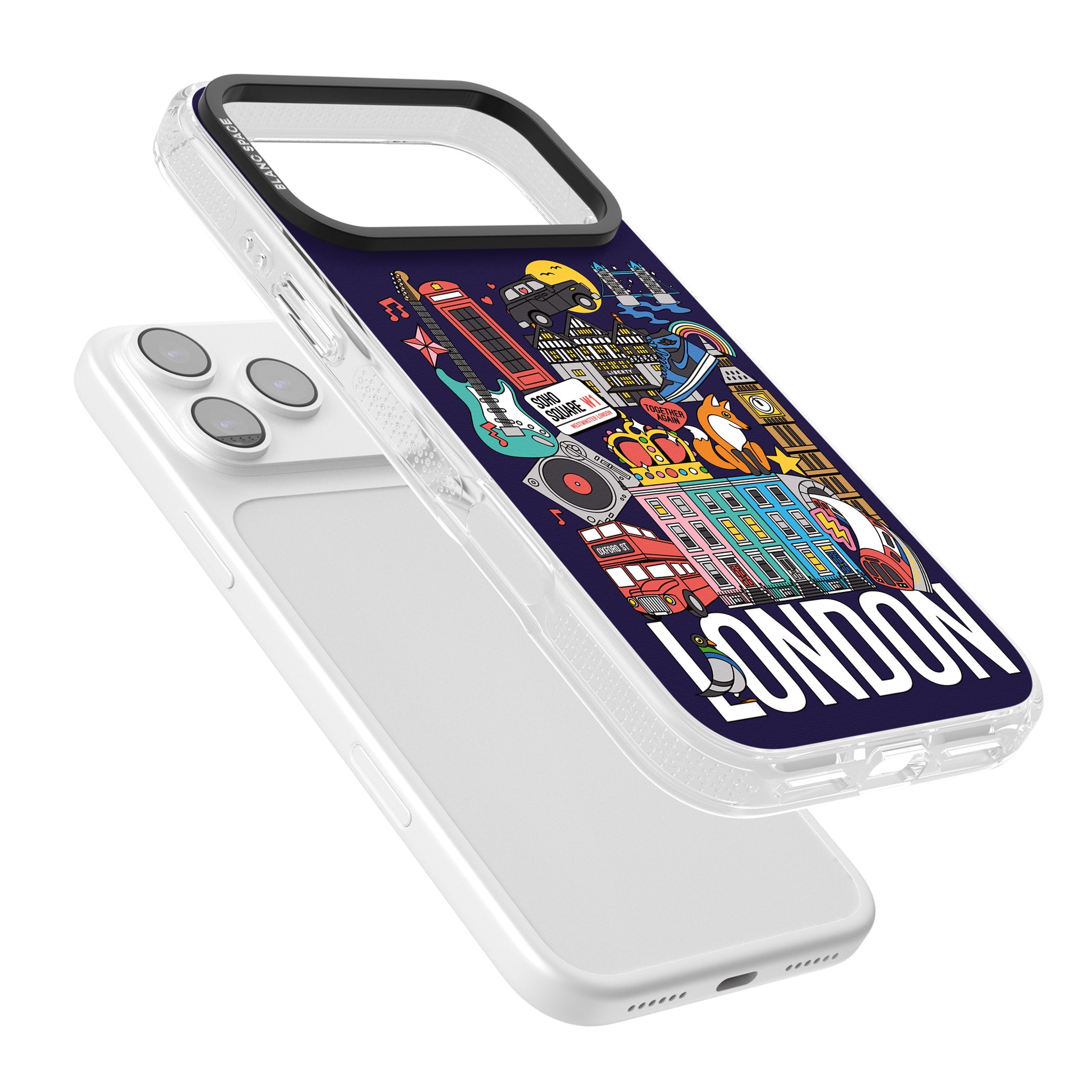 London Calling iPhone 17 Pro Impact Air Clear Phone Case Colours