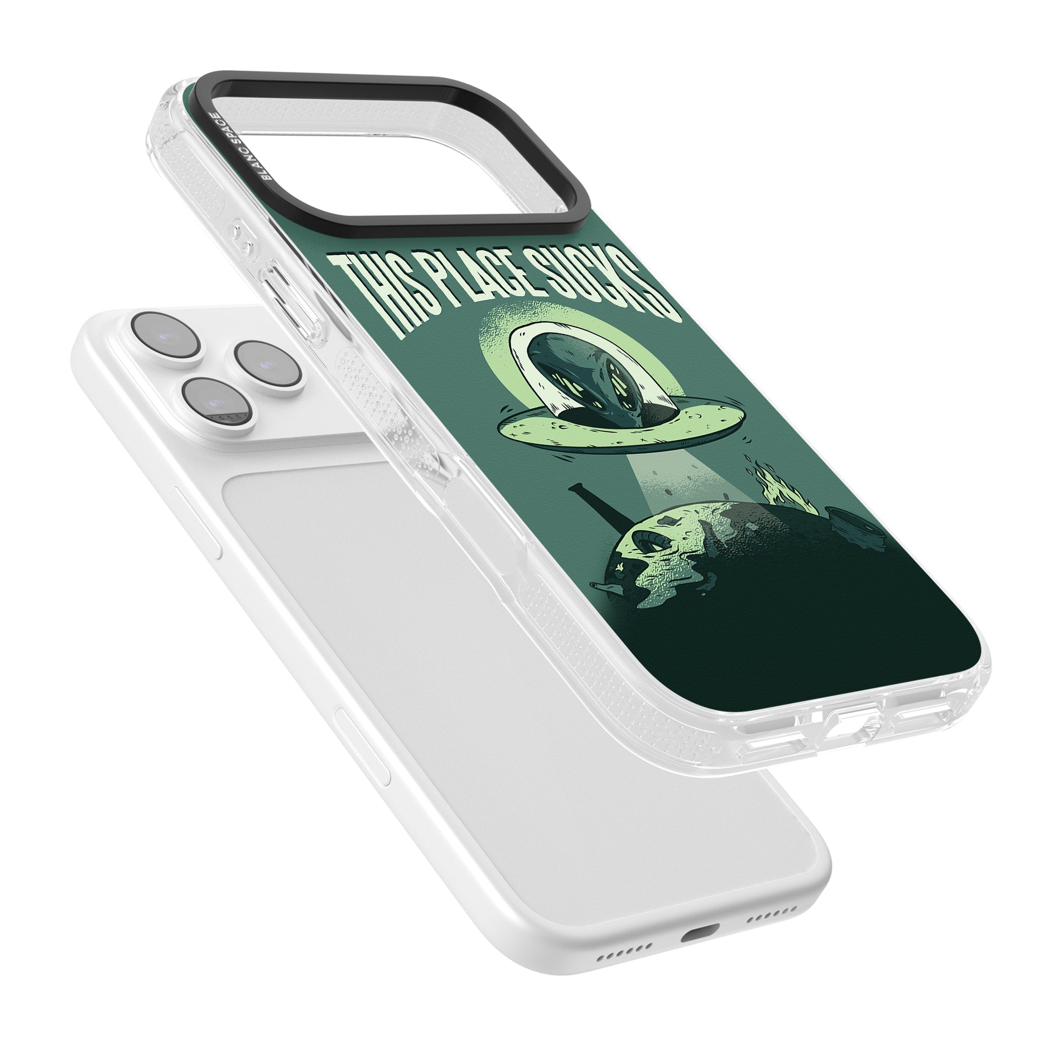 Earth Sucks iPhone 17 Pro Impact Air Clear Phone Case Colours