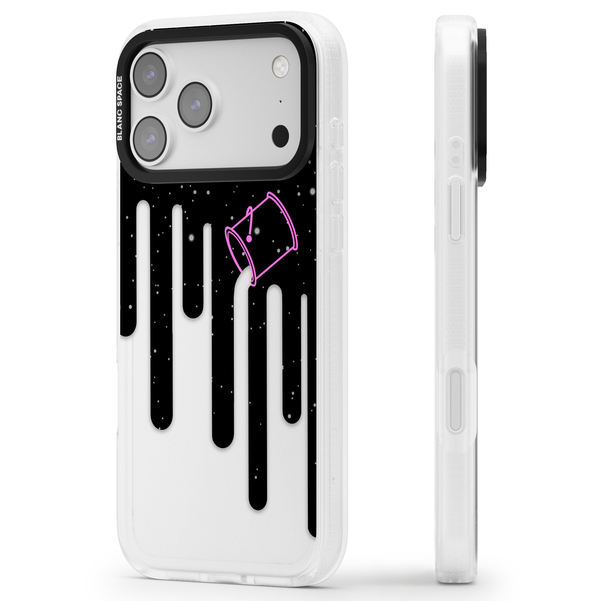 Cosmic Drip iPhone 17 Pro Impact Air Clear Phone Case Side Profile