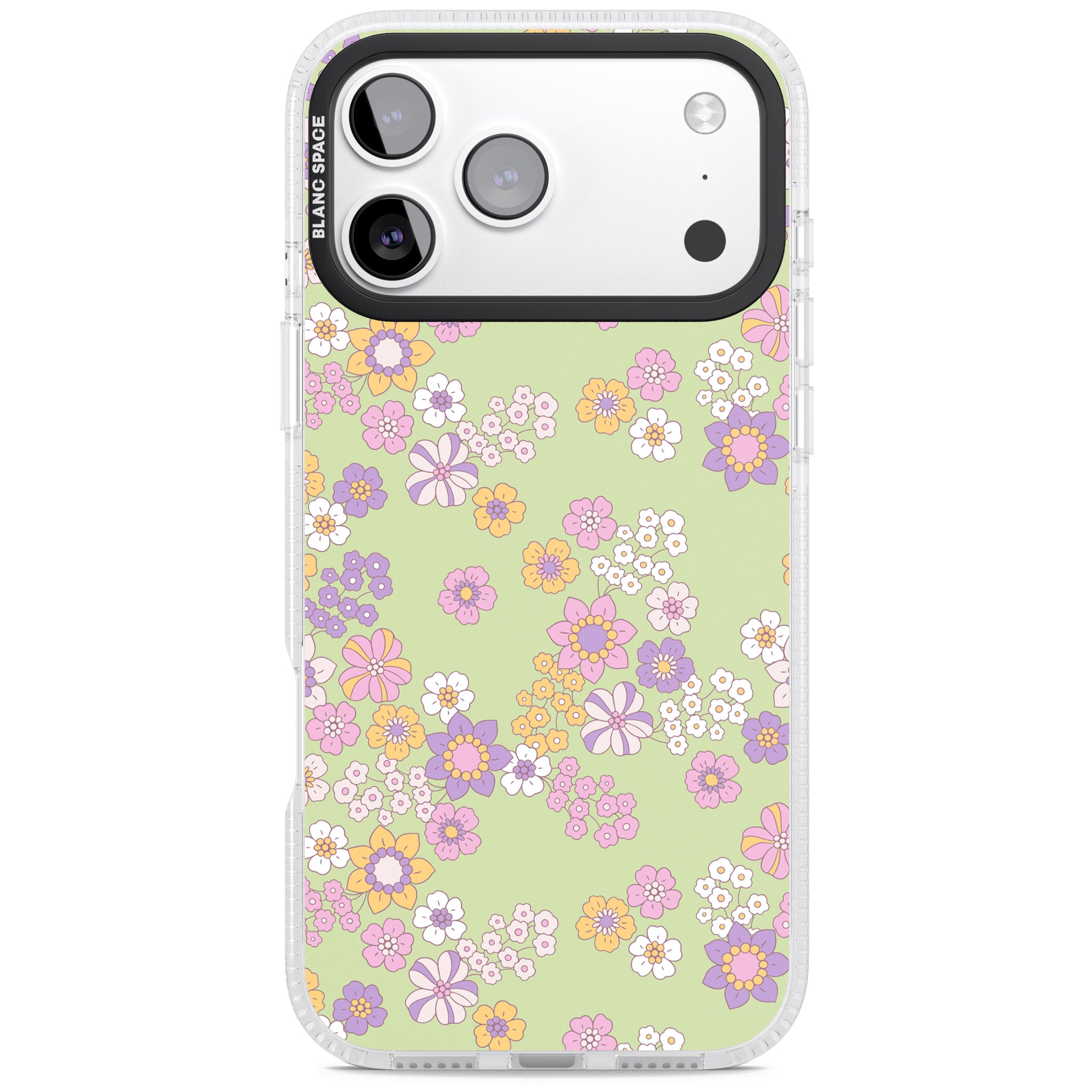 Grass Green Flowers iPhone 17 Pro Impact Air Clear Phone Case