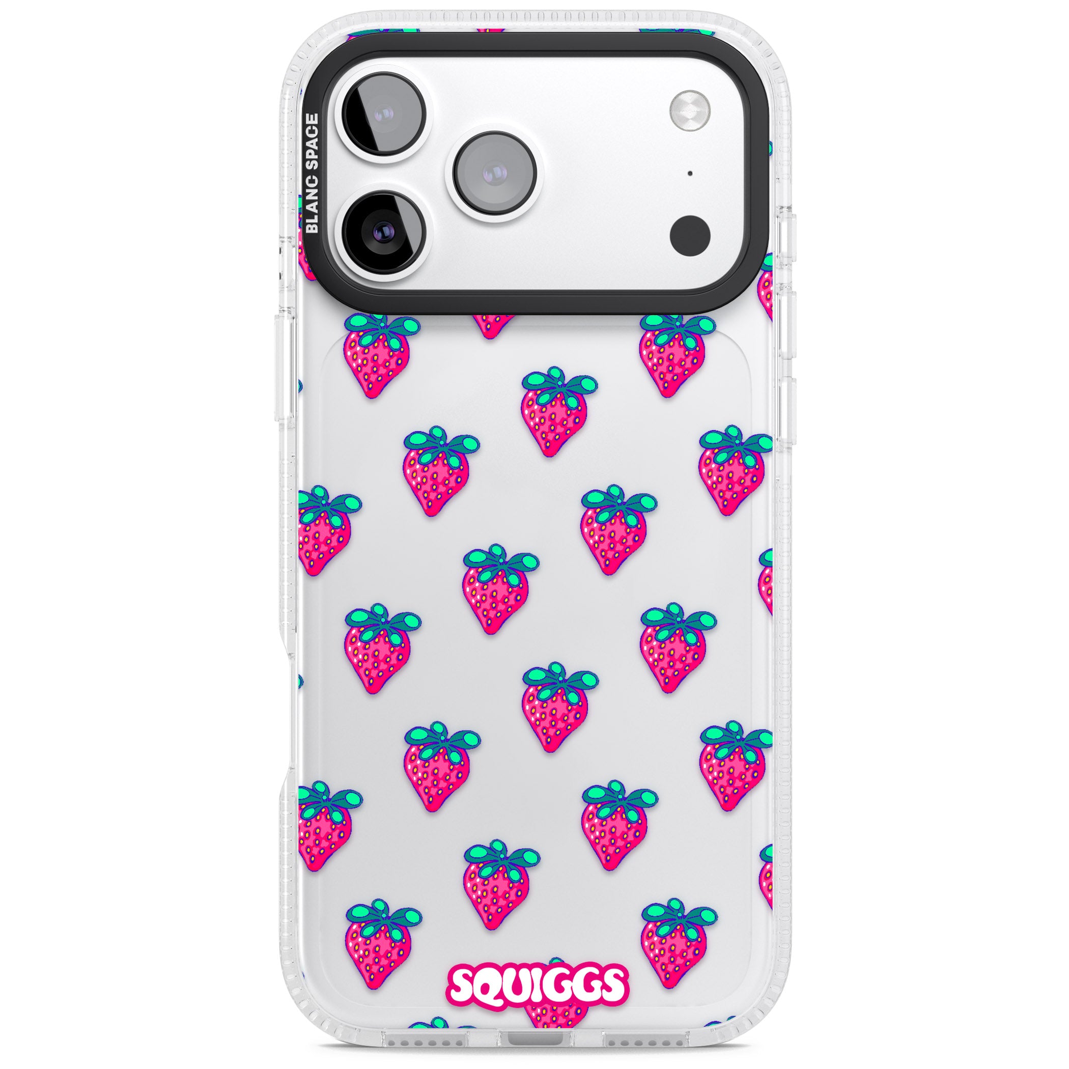Strawberry Patch iPhone 17 Pro Impact Air Clear Phone Case