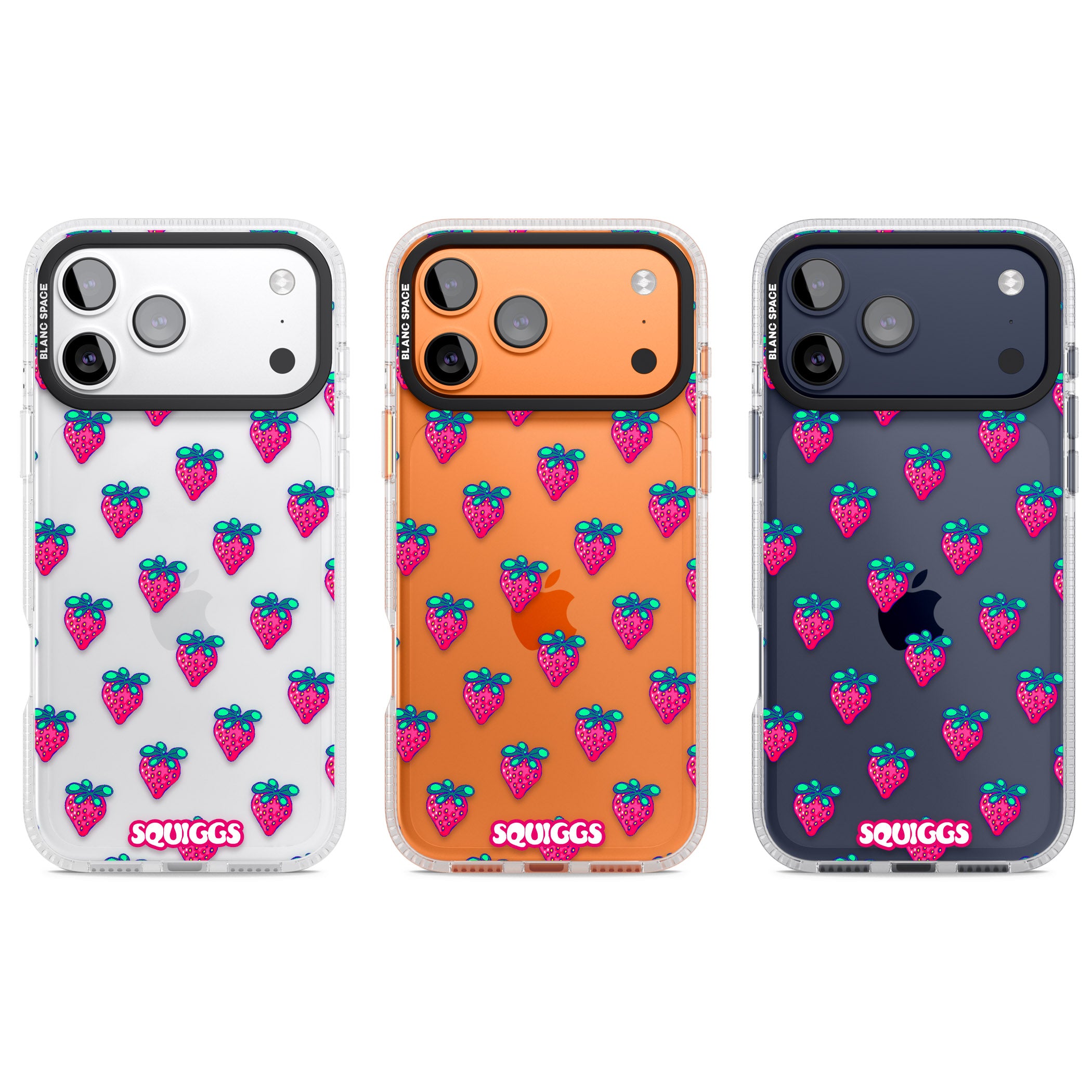 Strawberry Patch iPhone 17 Pro Impact Air Clear Phone Case APT Impact Protection