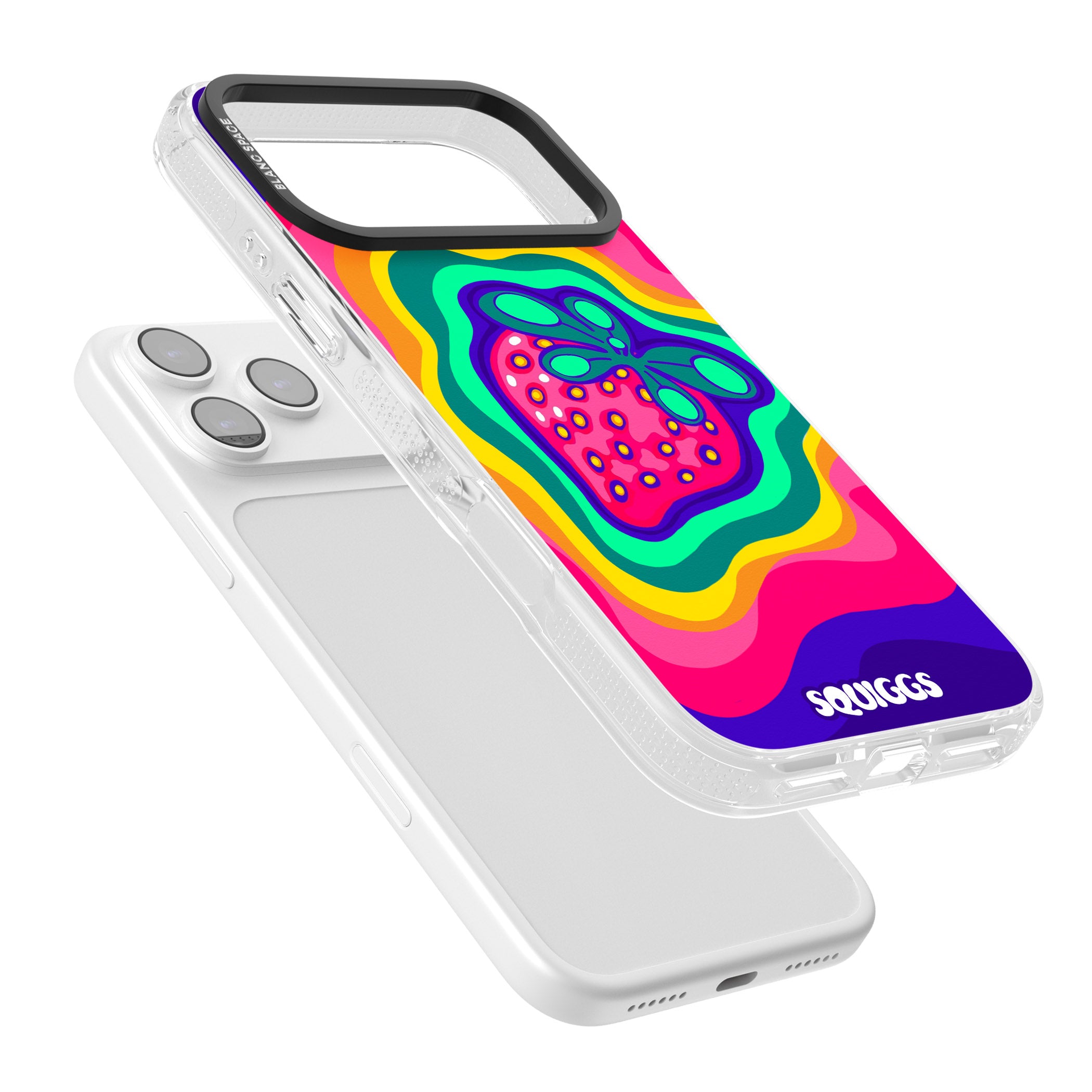 Strawberry Rainbow iPhone 17 Pro Impact Air Clear Phone Case Colours