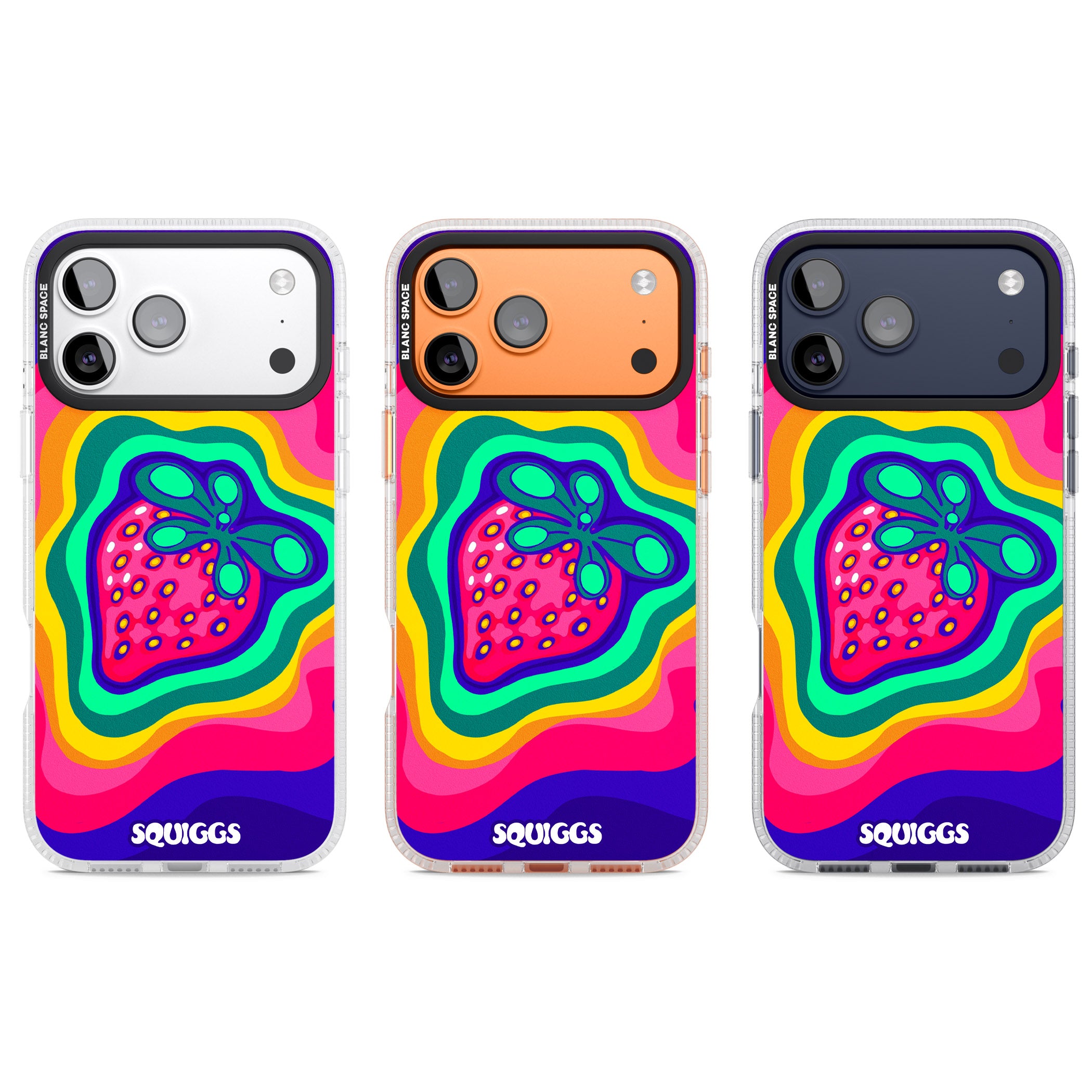 Strawberry Rainbow iPhone 17 Pro Impact Air Clear Phone Case APT Impact Protection