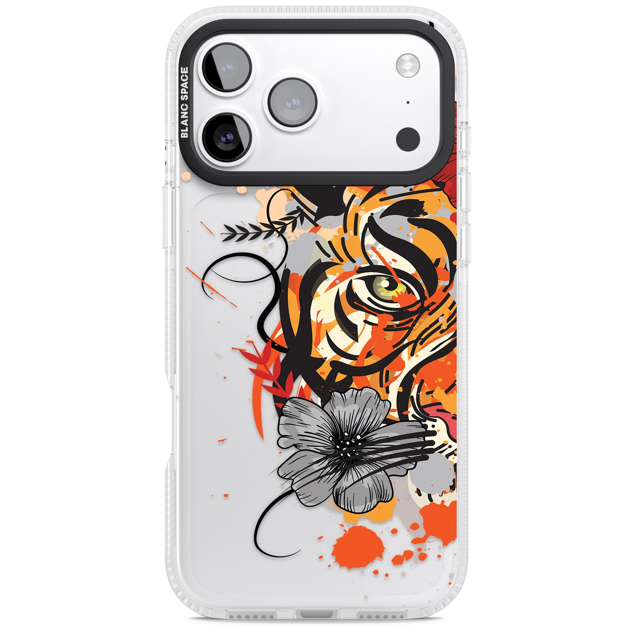 Sugar Skull Tiger iPhone 17 Pro Impact Air Clear Phone Case