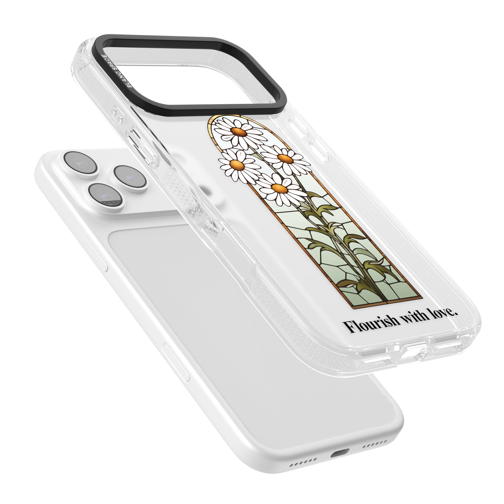 Flourish With Love iPhone 17 Pro Impact Air Clear Phone Case Colours