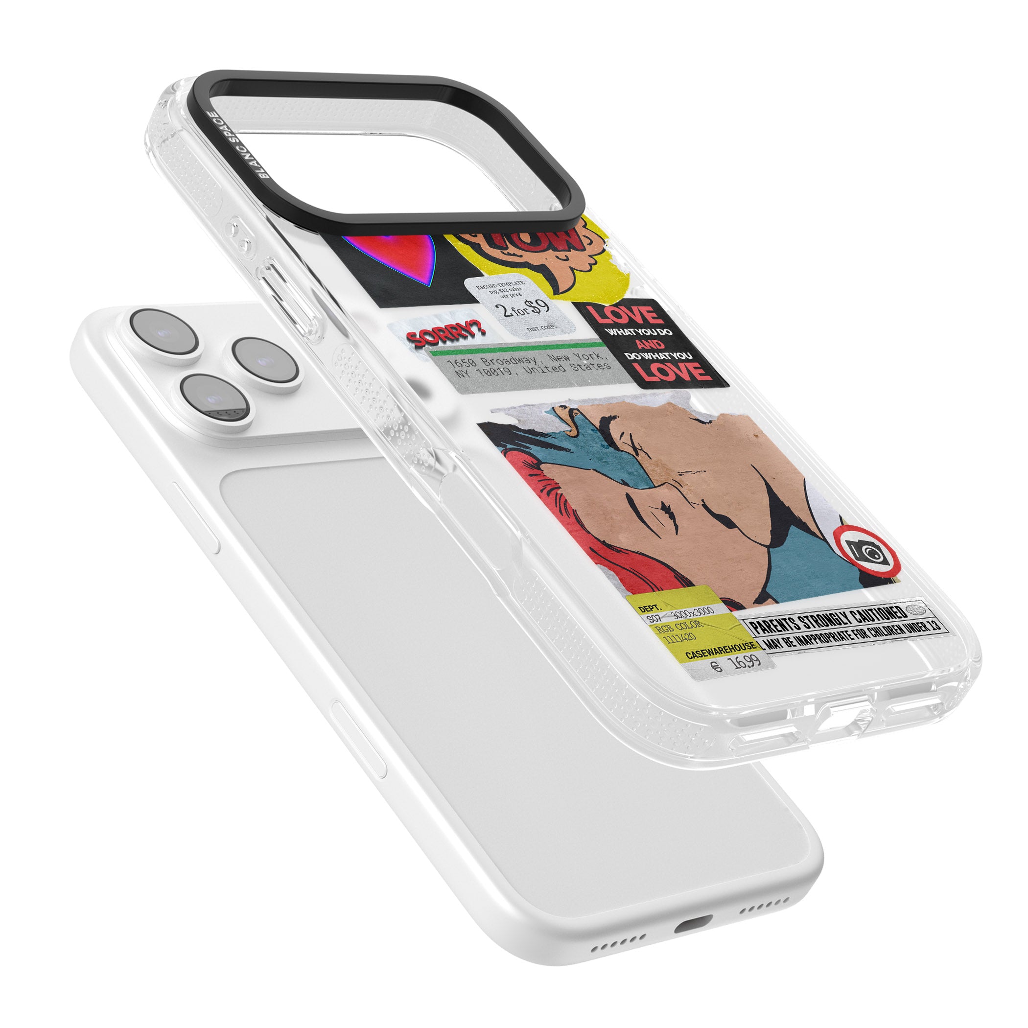 Retro Sticker Mix iPhone 17 Pro Impact Air Clear Phone Case Colours