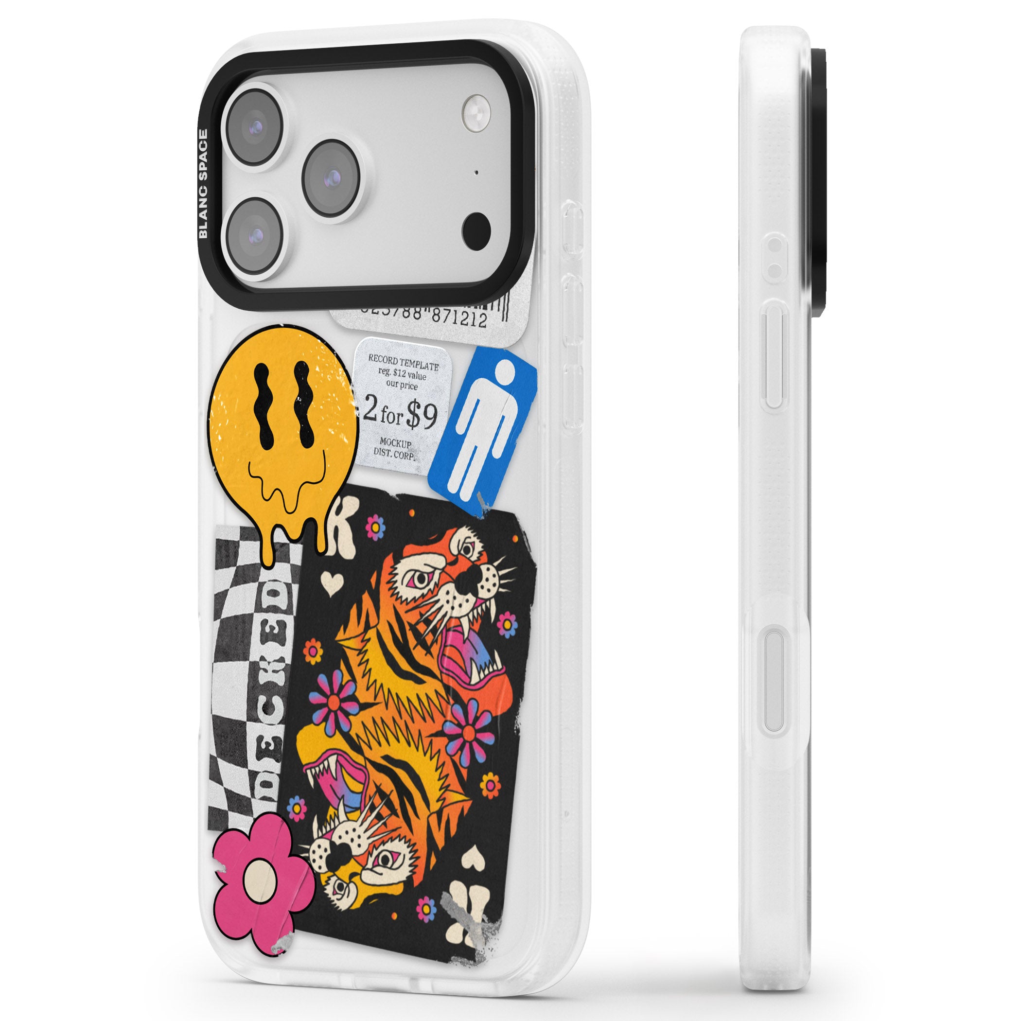 Electric Vibes iPhone 17 Pro Impact Air Clear Phone Case Side Profile