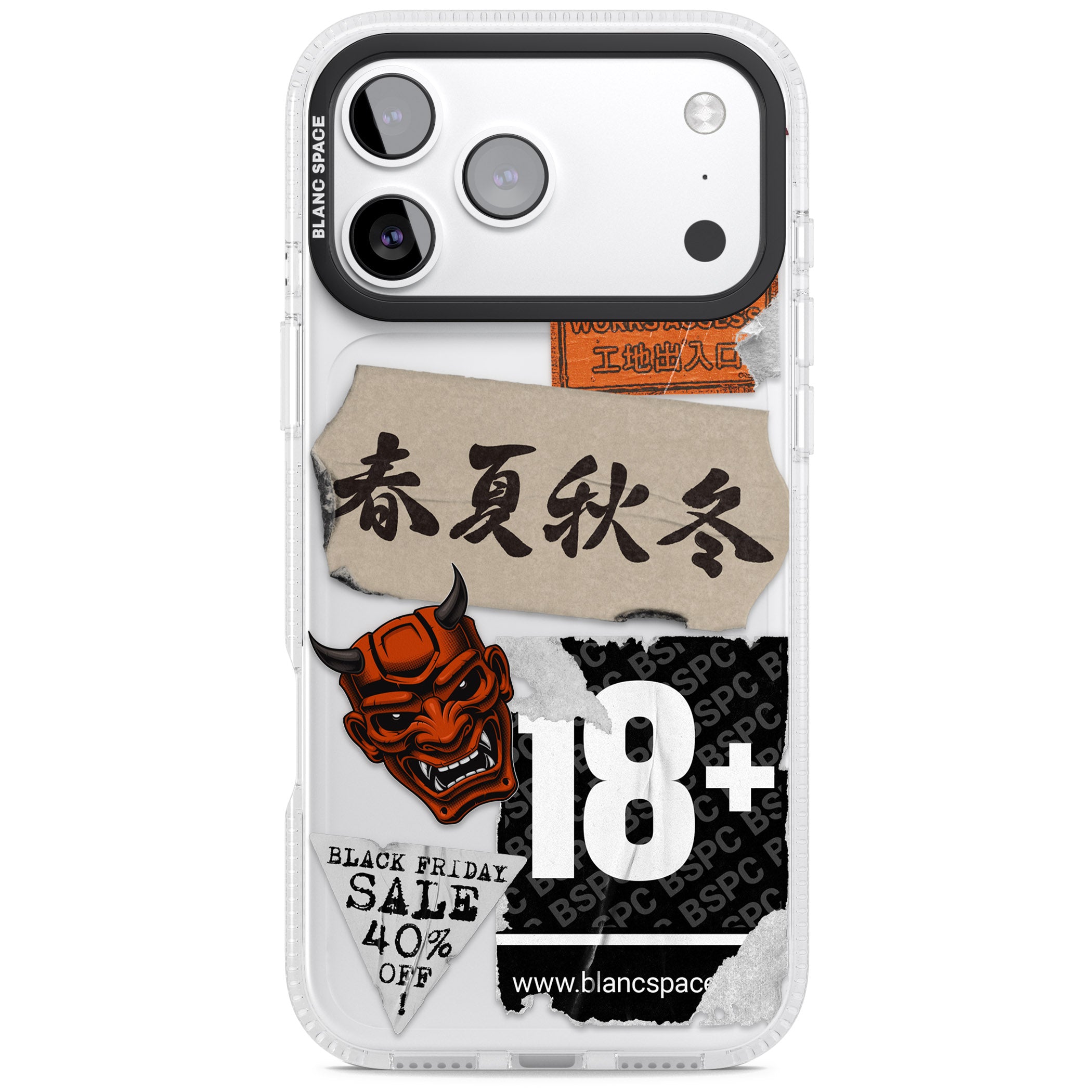 Asian Sticker Mix iPhone 17 Pro Impact Air Clear Phone Case