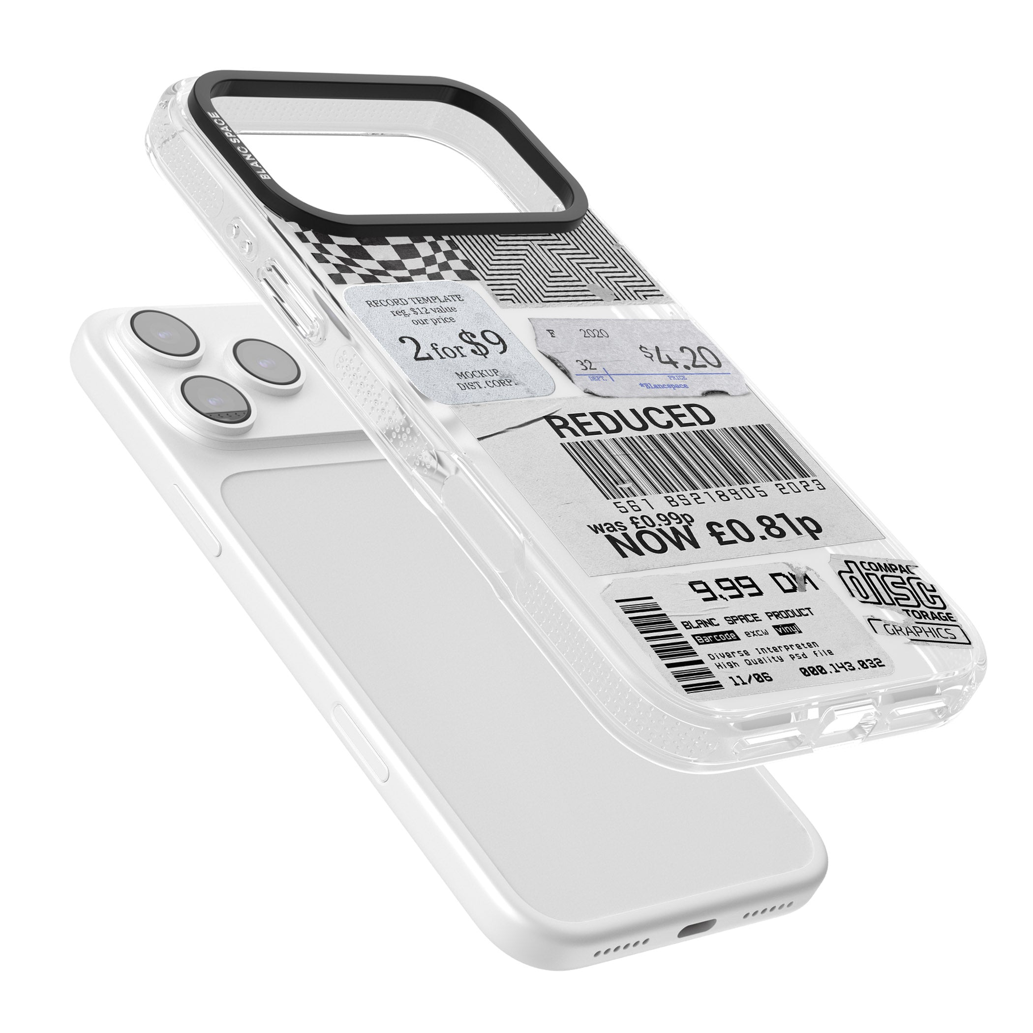 White Sticker Mix iPhone 17 Pro Impact Air Clear Phone Case Colours