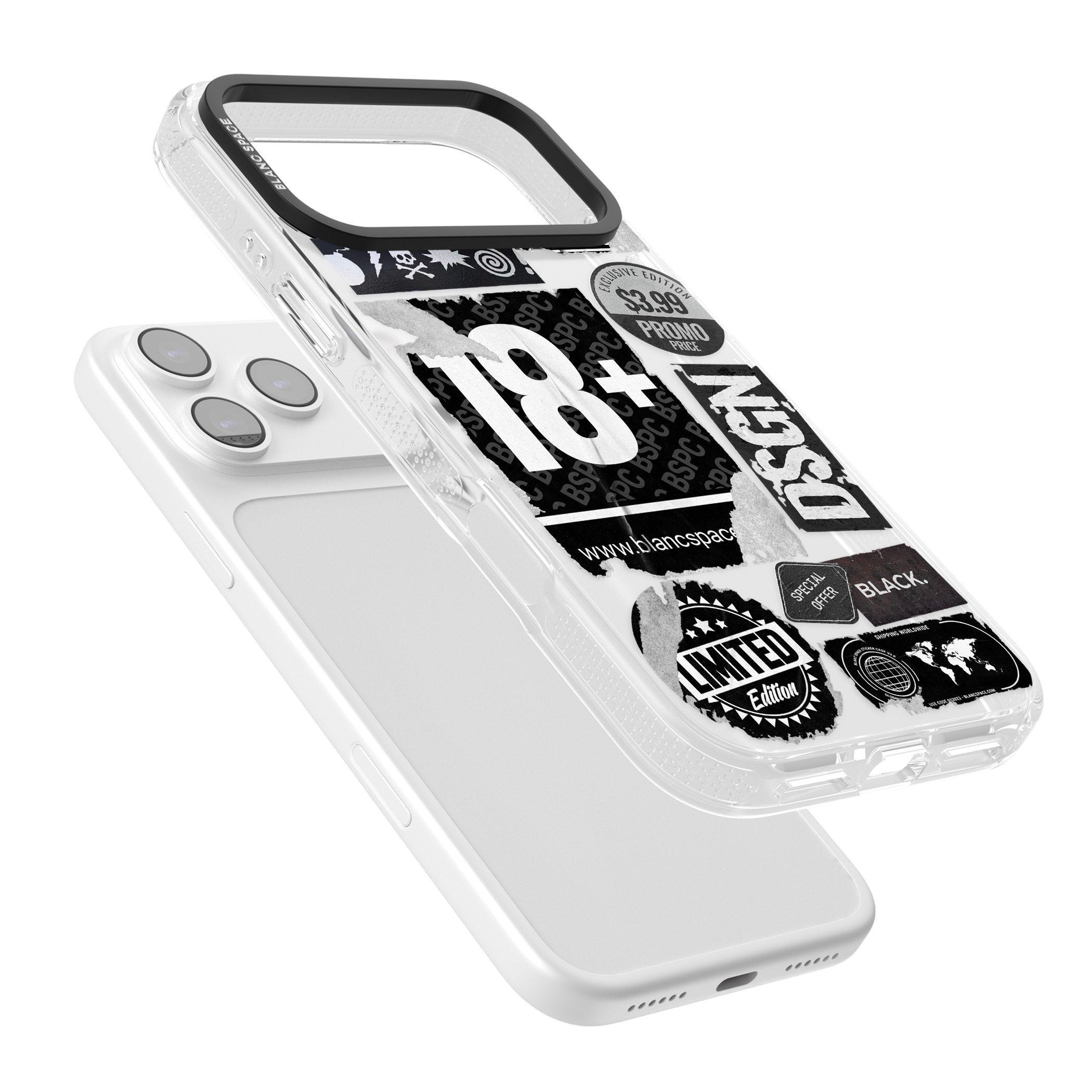 Black Sticker Mix iPhone 17 Pro Impact Air Clear Phone Case Colours