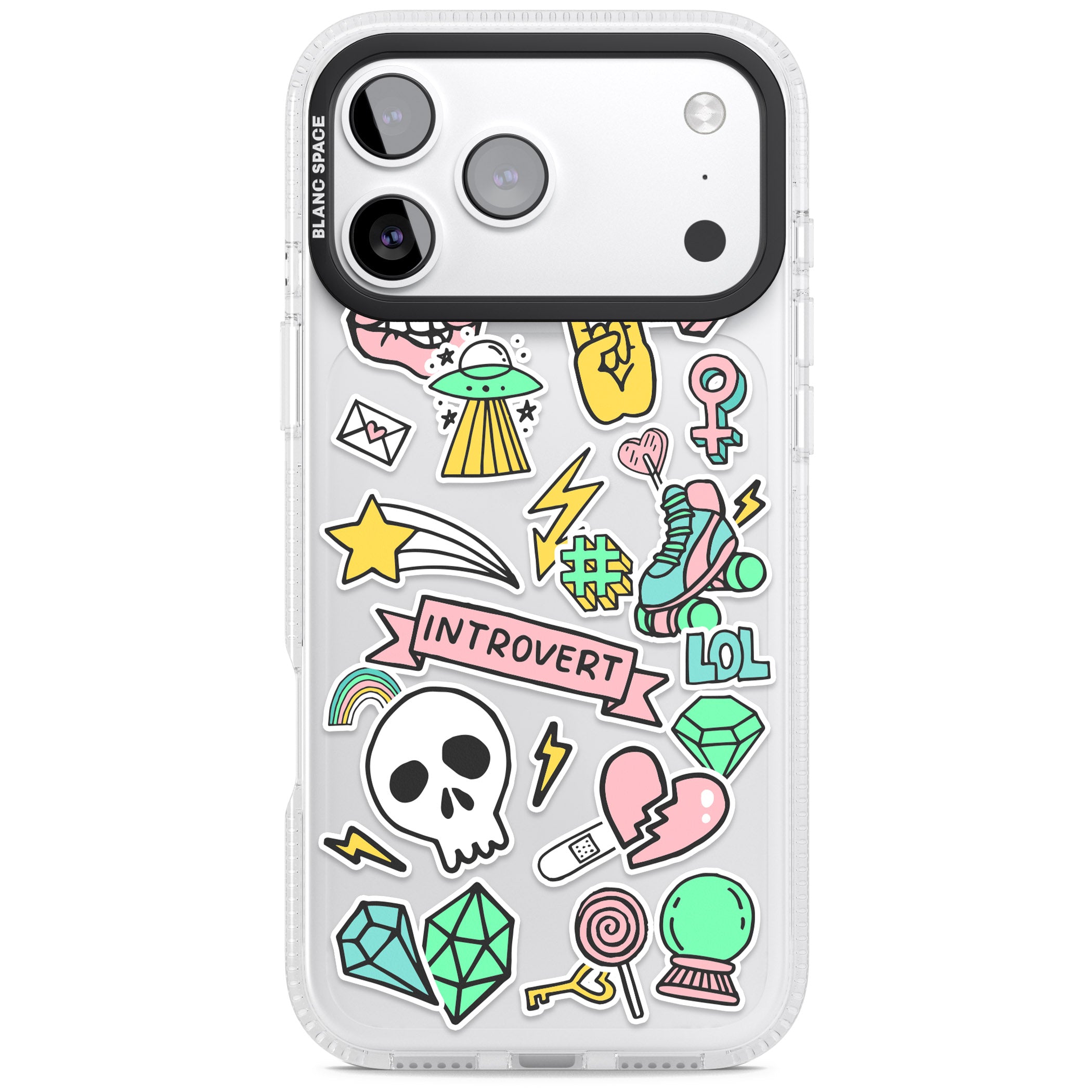 Introvert Sticker iPhone 17 Pro Impact Air Clear Phone Case