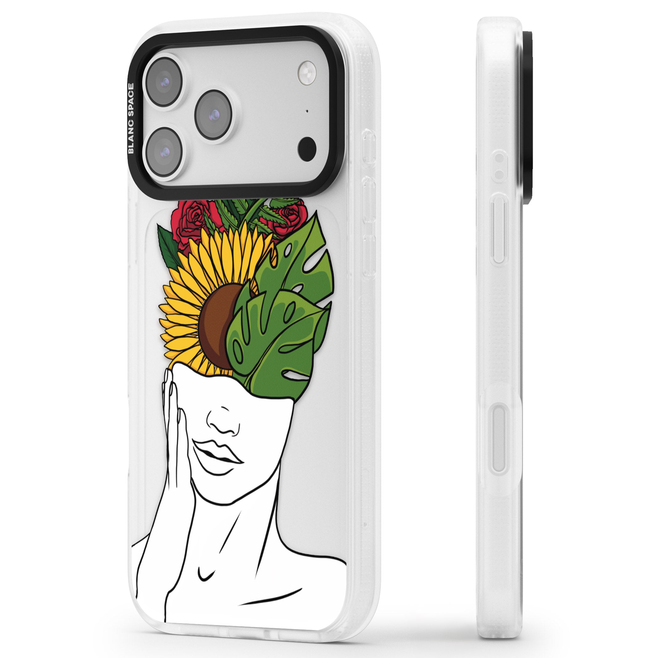Let The Mind Flourish iPhone 17 Pro Impact Air Clear Phone Case Side Profile