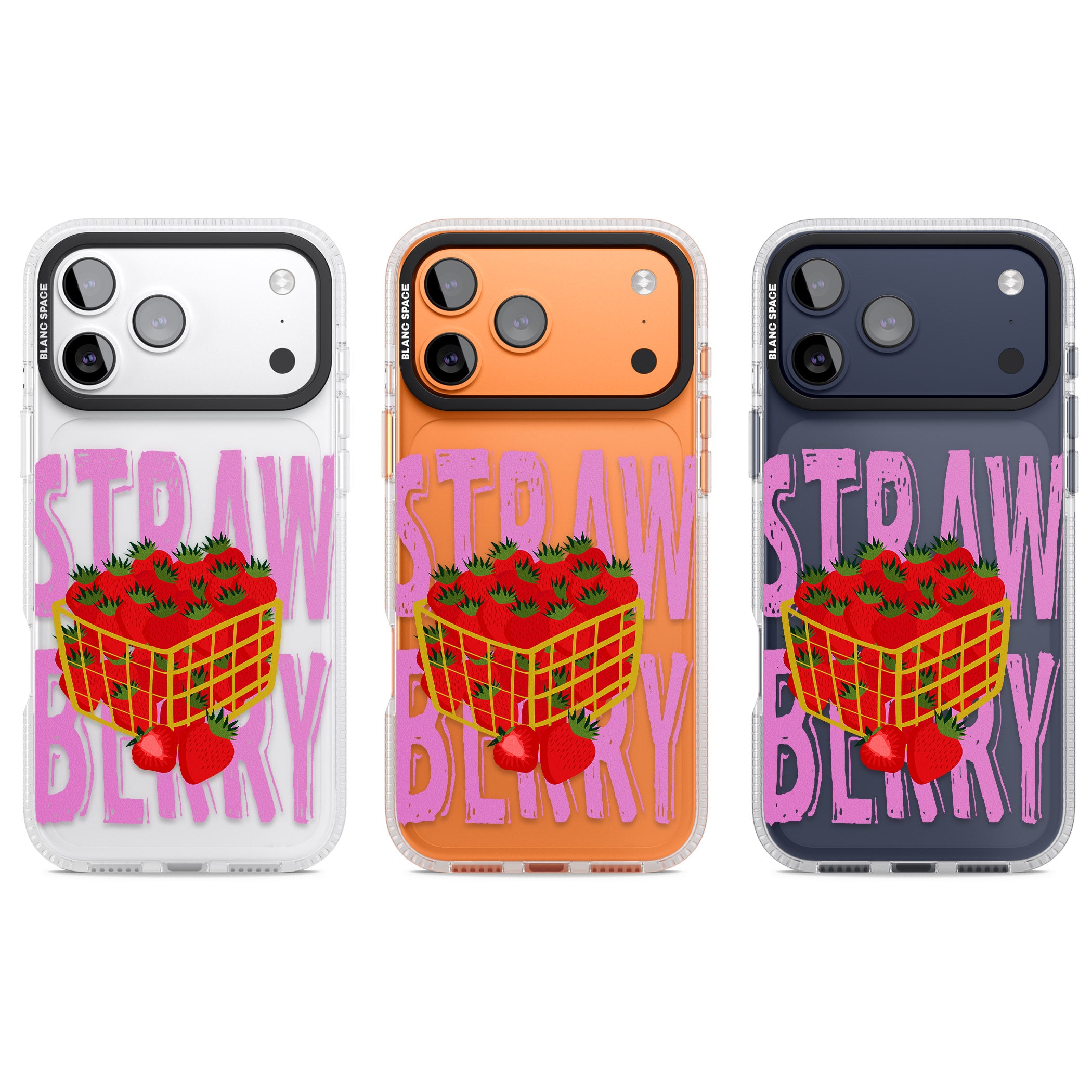 Strawberry Basket iPhone 17 Pro Impact Air Clear Phone Case APT Impact Protection