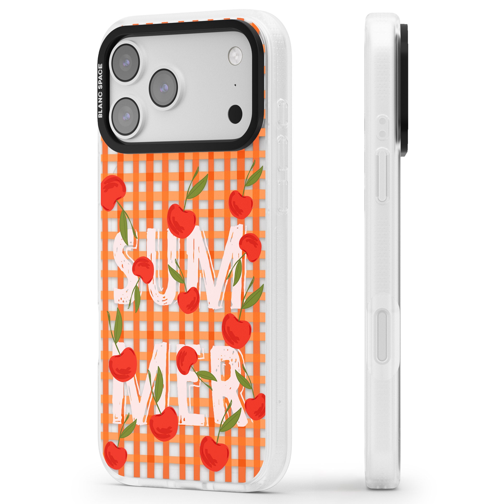 Summer Tomatoes iPhone 17 Pro Impact Air Clear Phone Case Side Profile