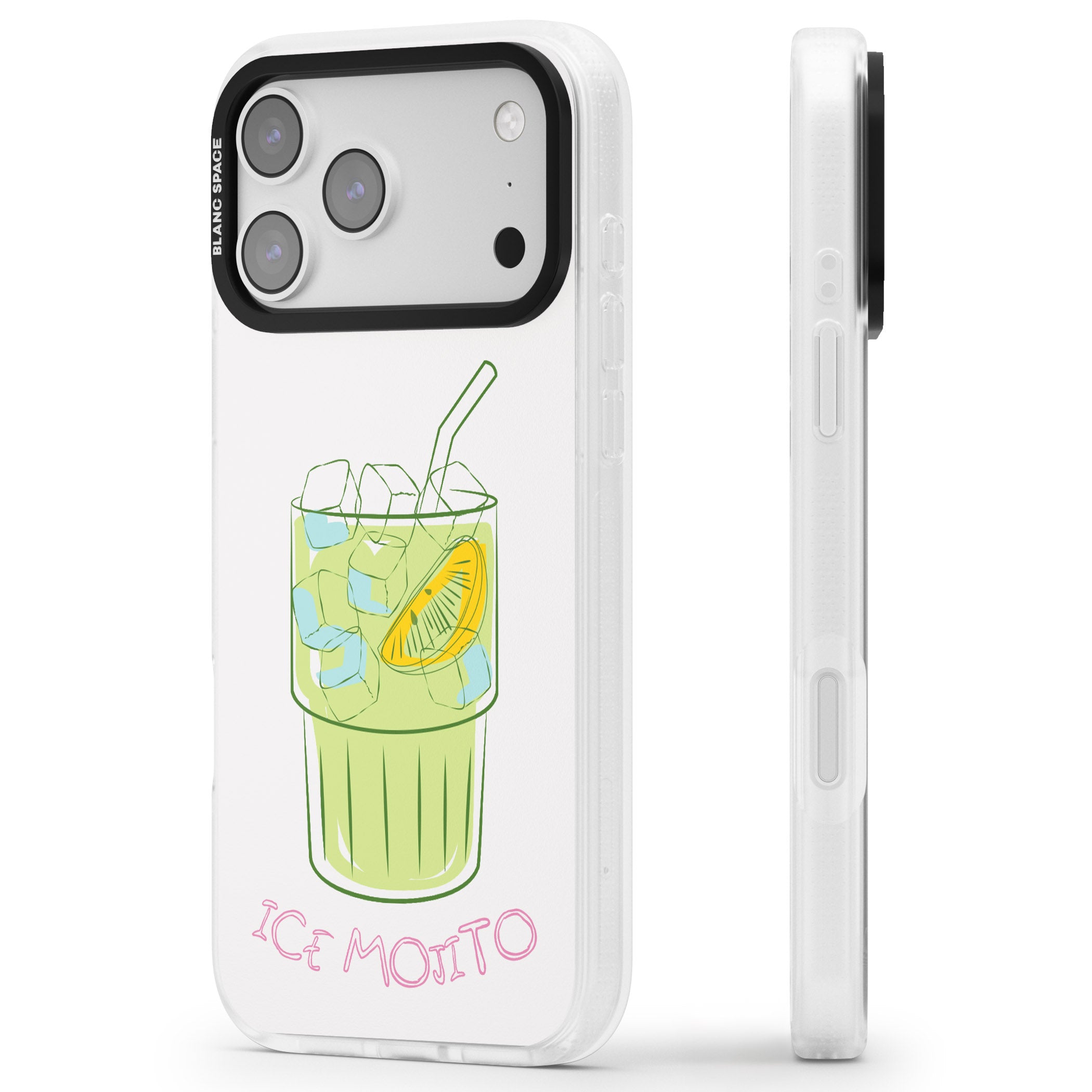 Ice Mojito iPhone 17 Pro Impact Air Clear Phone Case Side Profile