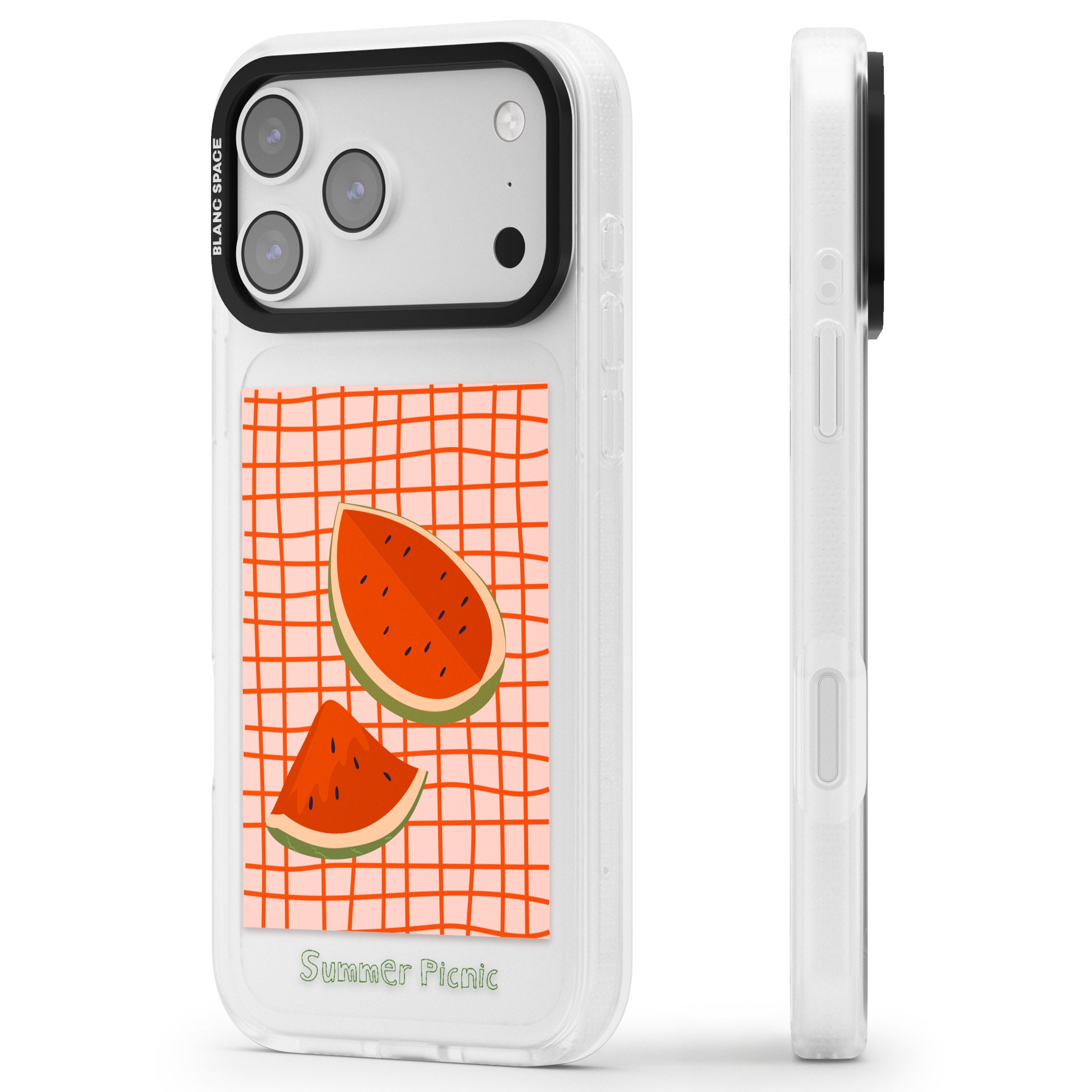 Summer Picnic iPhone 17 Pro Impact Air Clear Phone Case Side Profile
