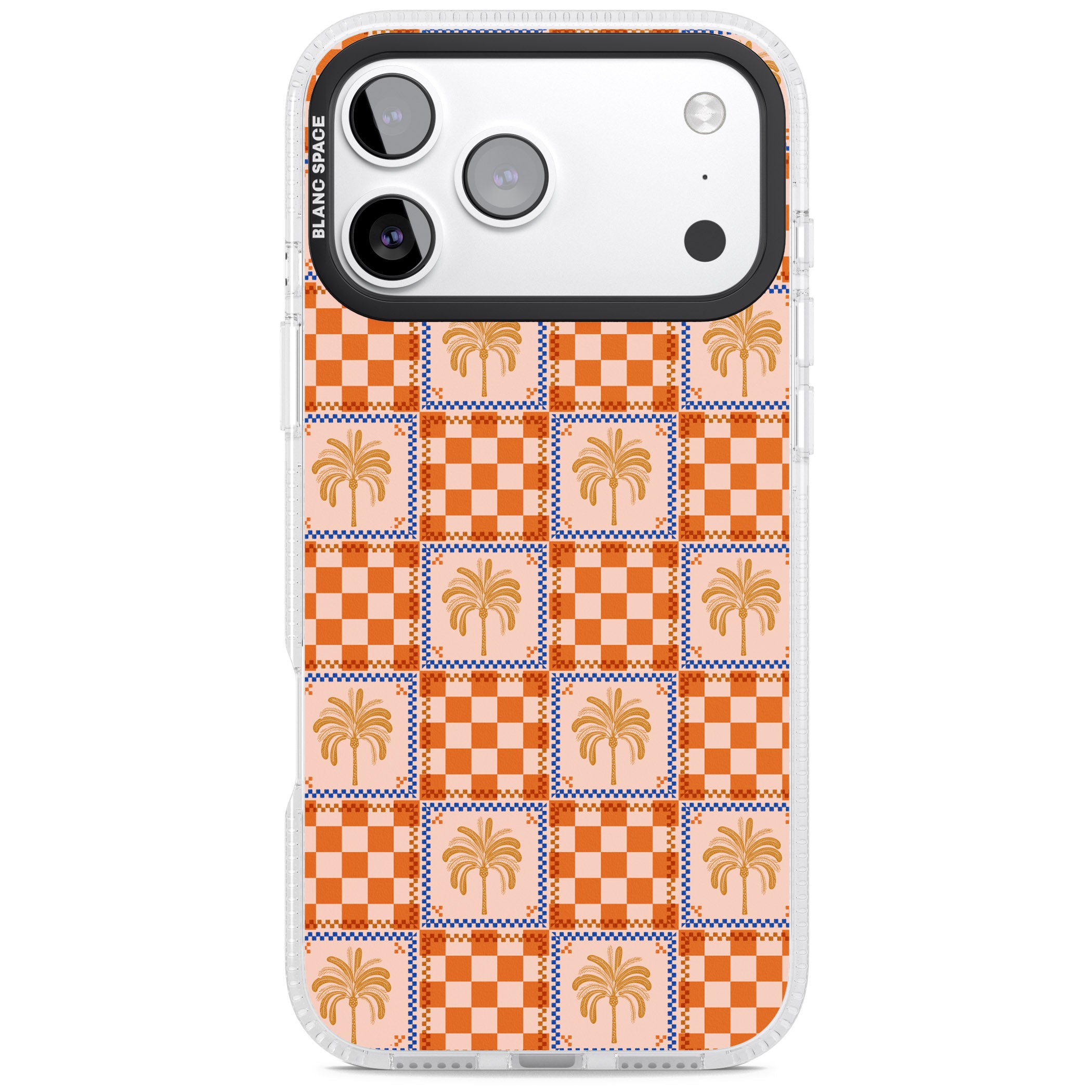 Terracotta Summer Checked iPhone 17 Pro Impact Air Clear Phone Case