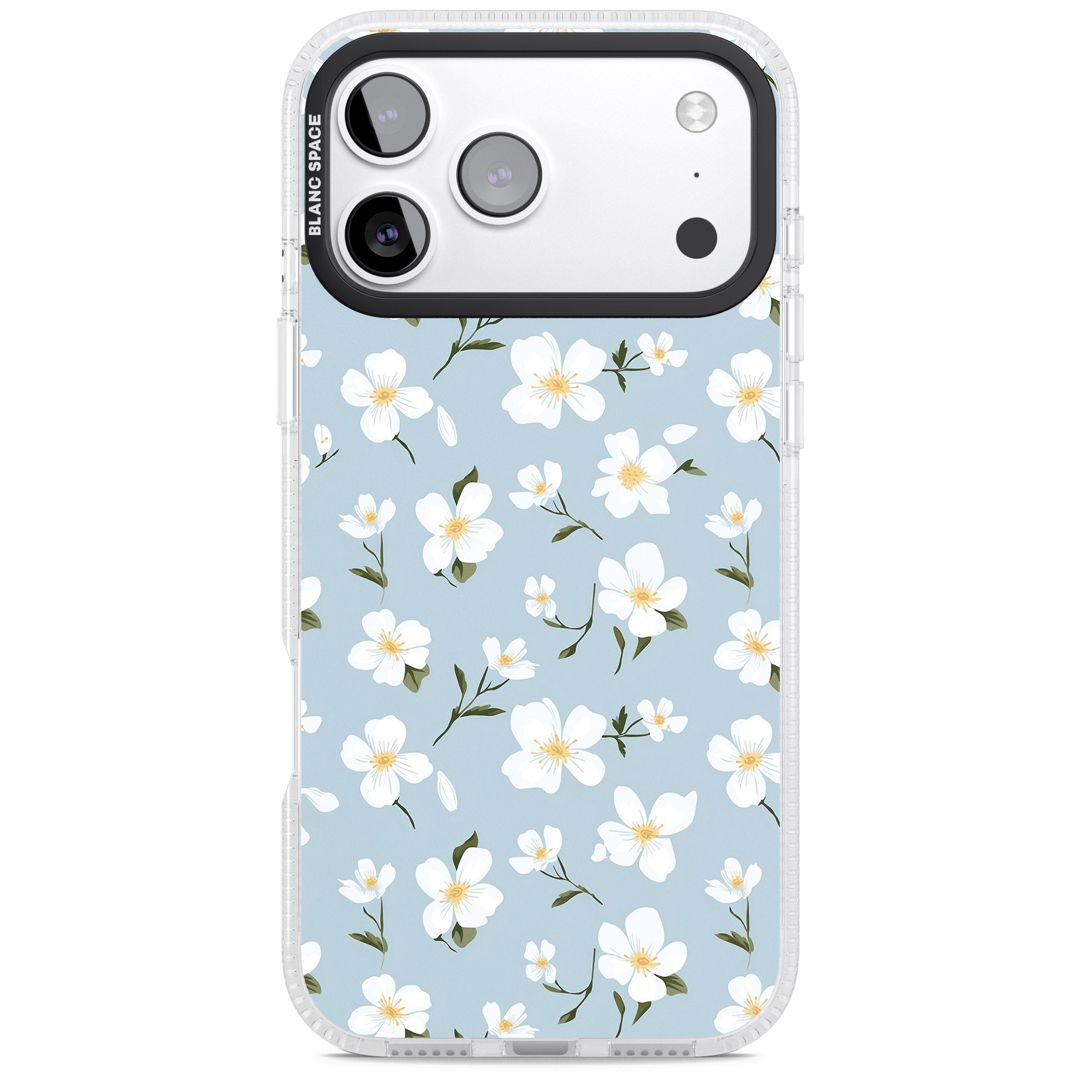 Soft White Blossoms iPhone 17 Pro Impact Air Clear Phone Case