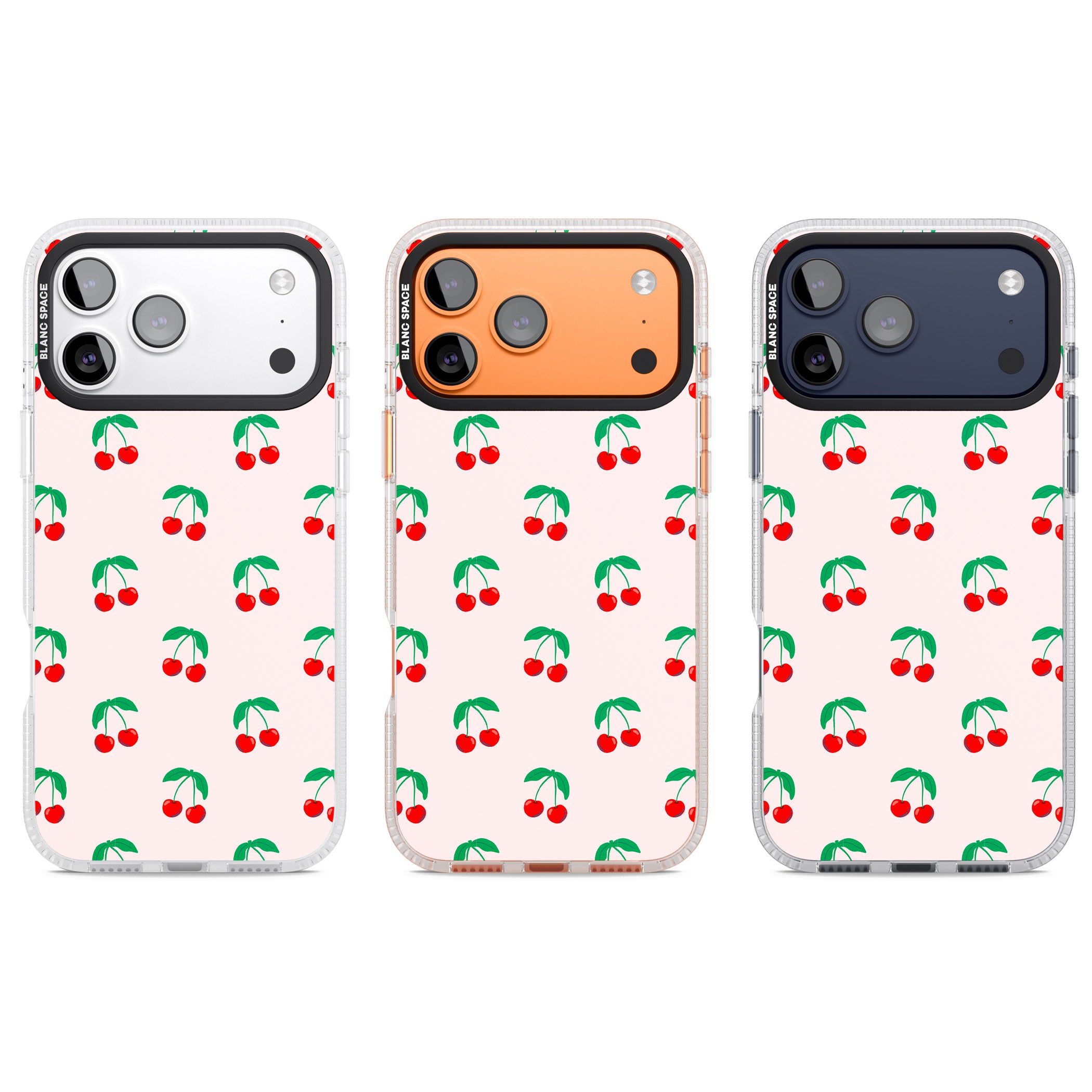 Cute Cherry Pattern iPhone 17 Pro Impact Air Clear Phone Case APT Impact Protection
