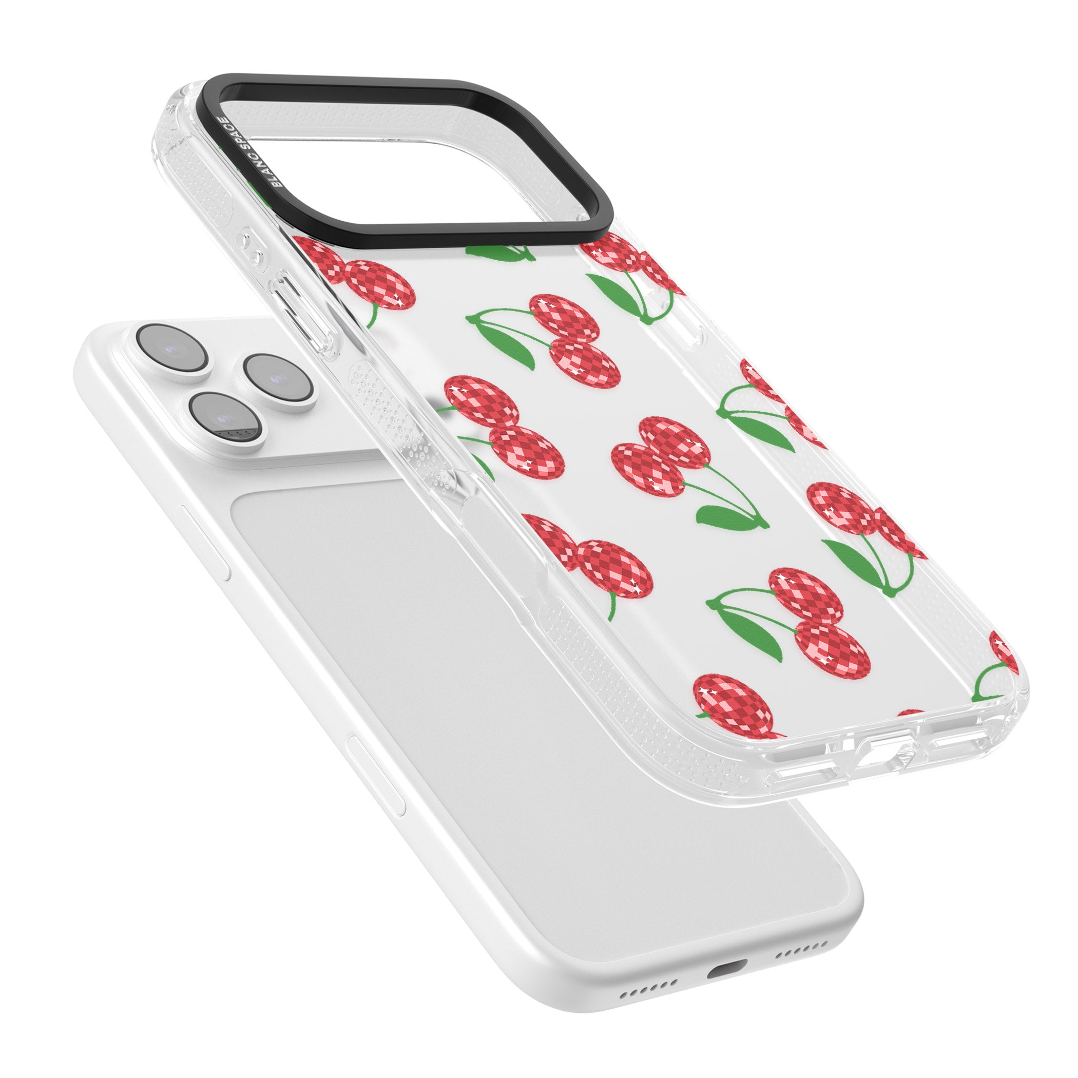 Disco Cherry Pattern iPhone 17 Pro Impact Air Clear Phone Case Colours