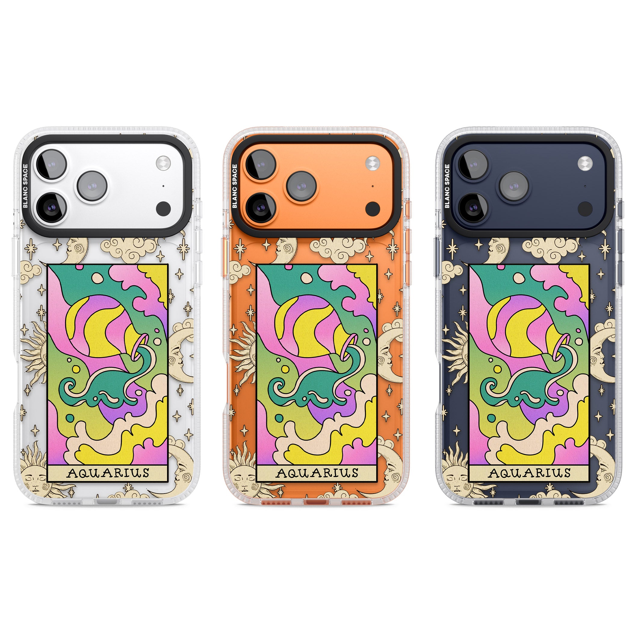 Celestial Zodiac Aquarius iPhone 17 Pro Impact Air Clear Phone Case APT Impact Protection