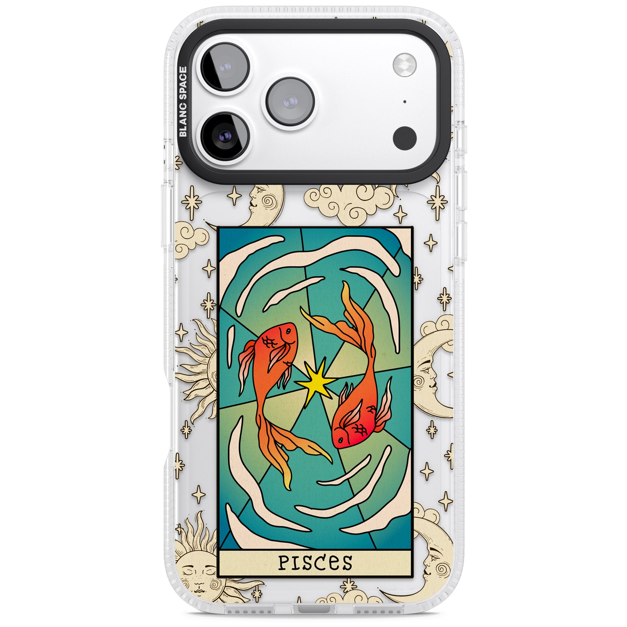 Celestial Zodiac Pisces iPhone 17 Pro Impact Air Clear Phone Case