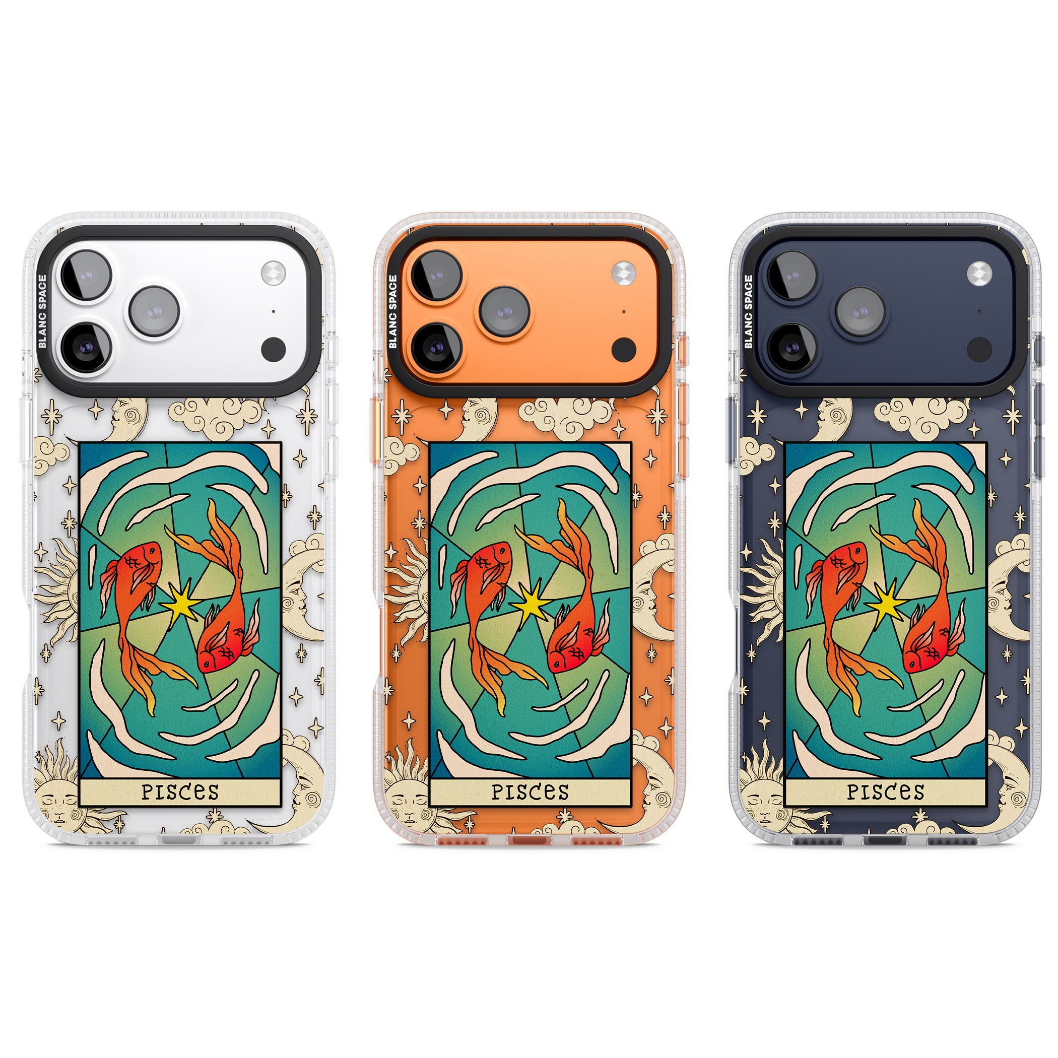 Celestial Zodiac Pisces iPhone 17 Pro Impact Air Clear Phone Case APT Impact Protection
