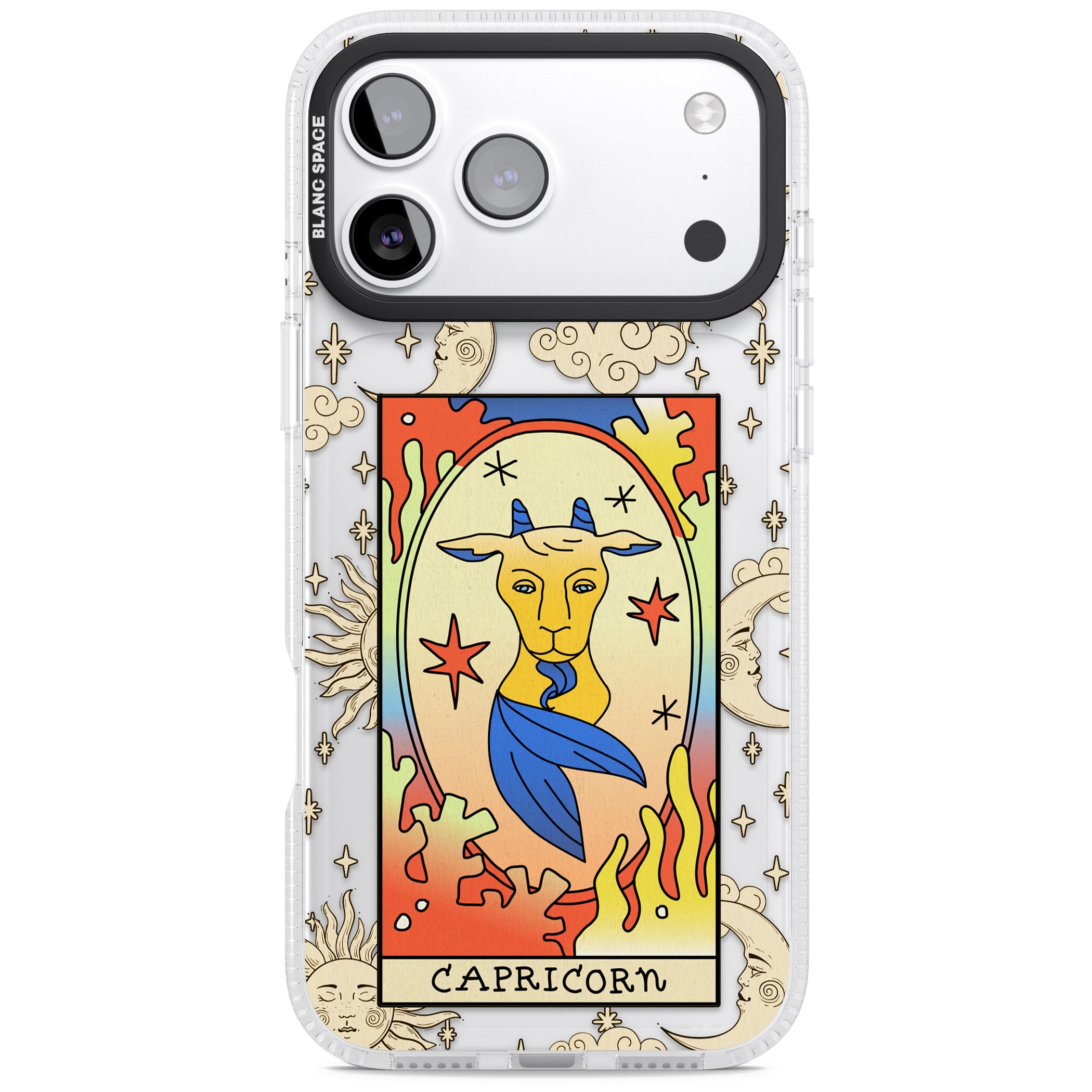 Celestial Zodiac Capricorn iPhone 17 Pro Impact Air Clear Phone Case