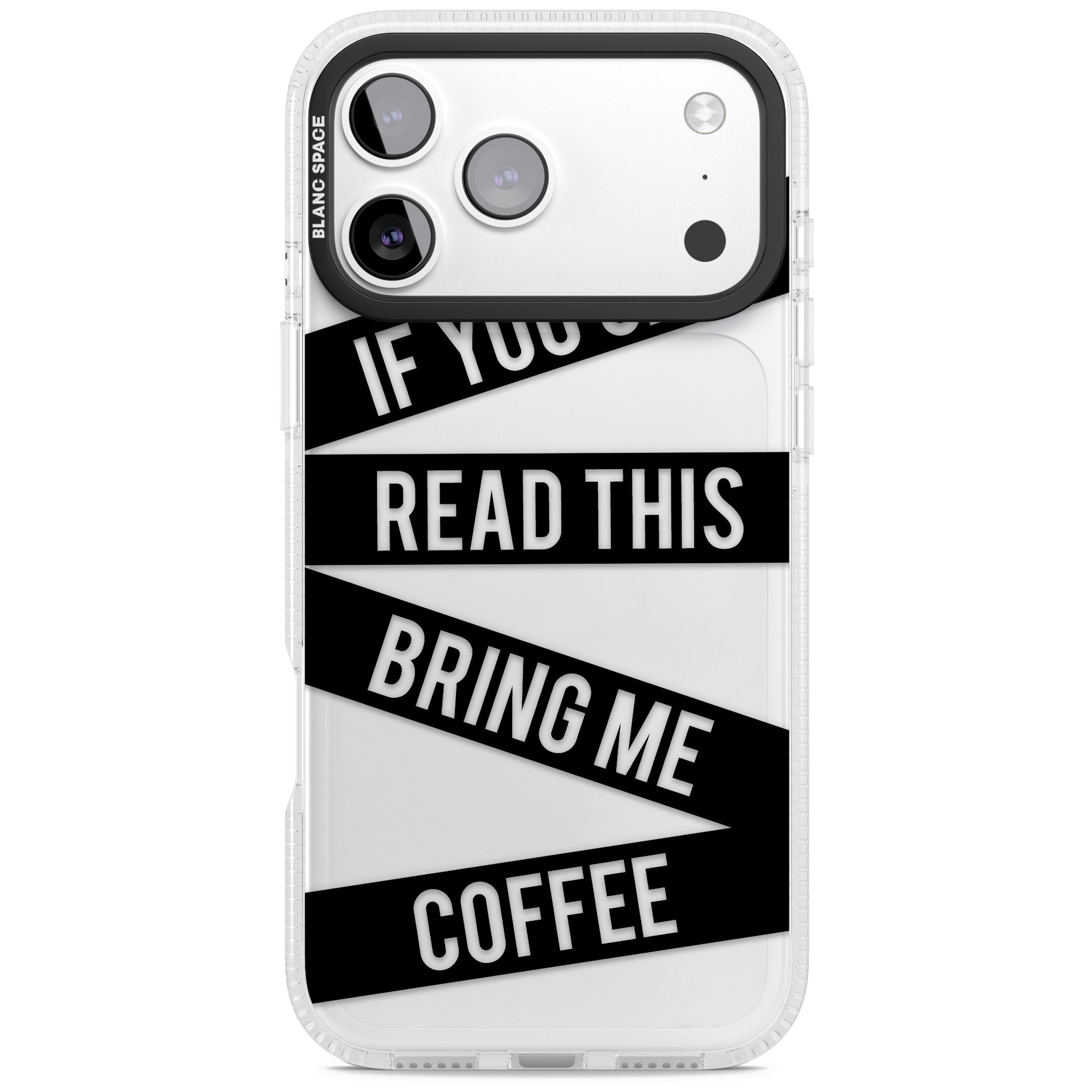 Bring Me Coffee iPhone 17 Pro Impact Air Clear Phone Case